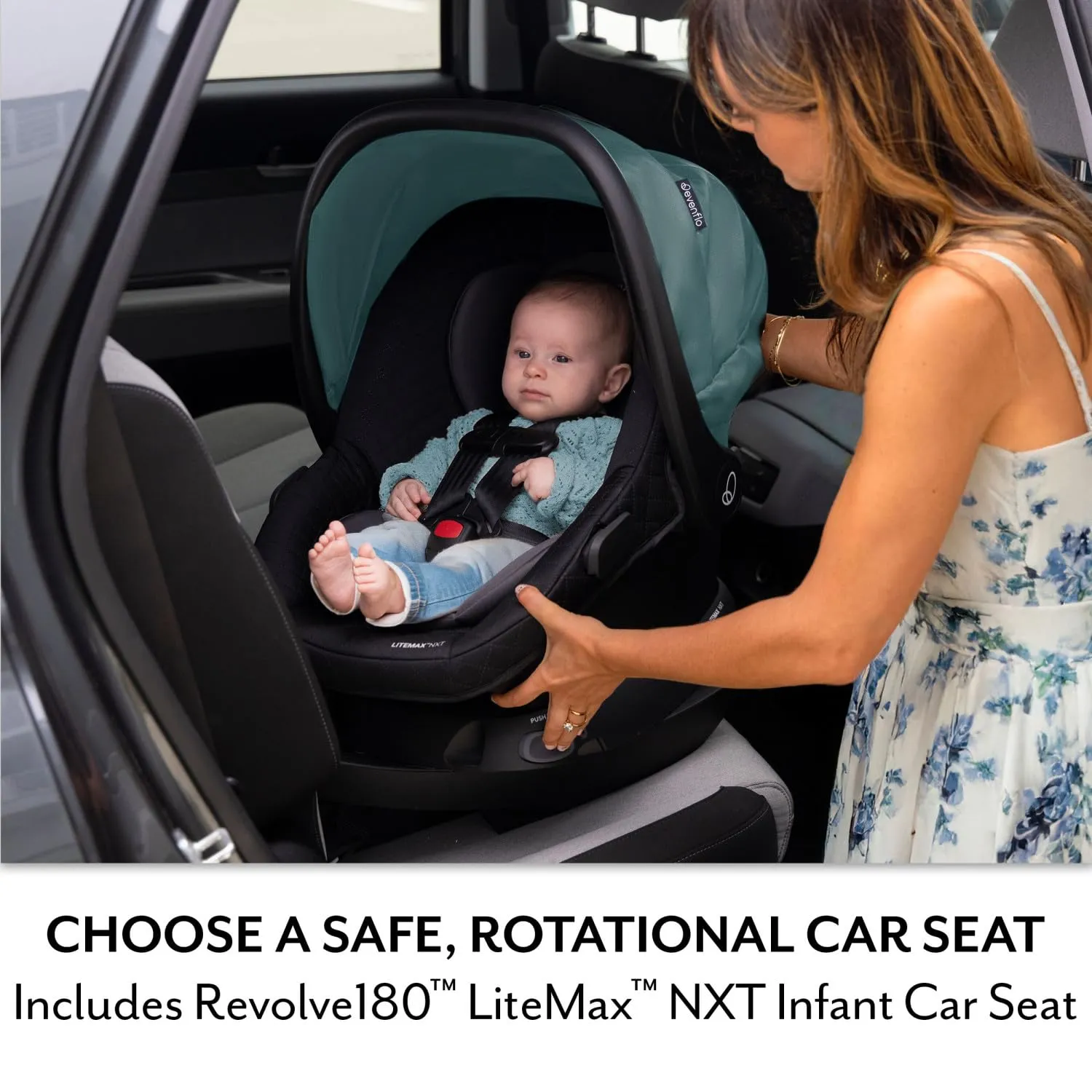 Pivot NXT Travel System w/ Revolve180 LiteMax NXT Infant Car Seat - Driftwood Brown - Image 6