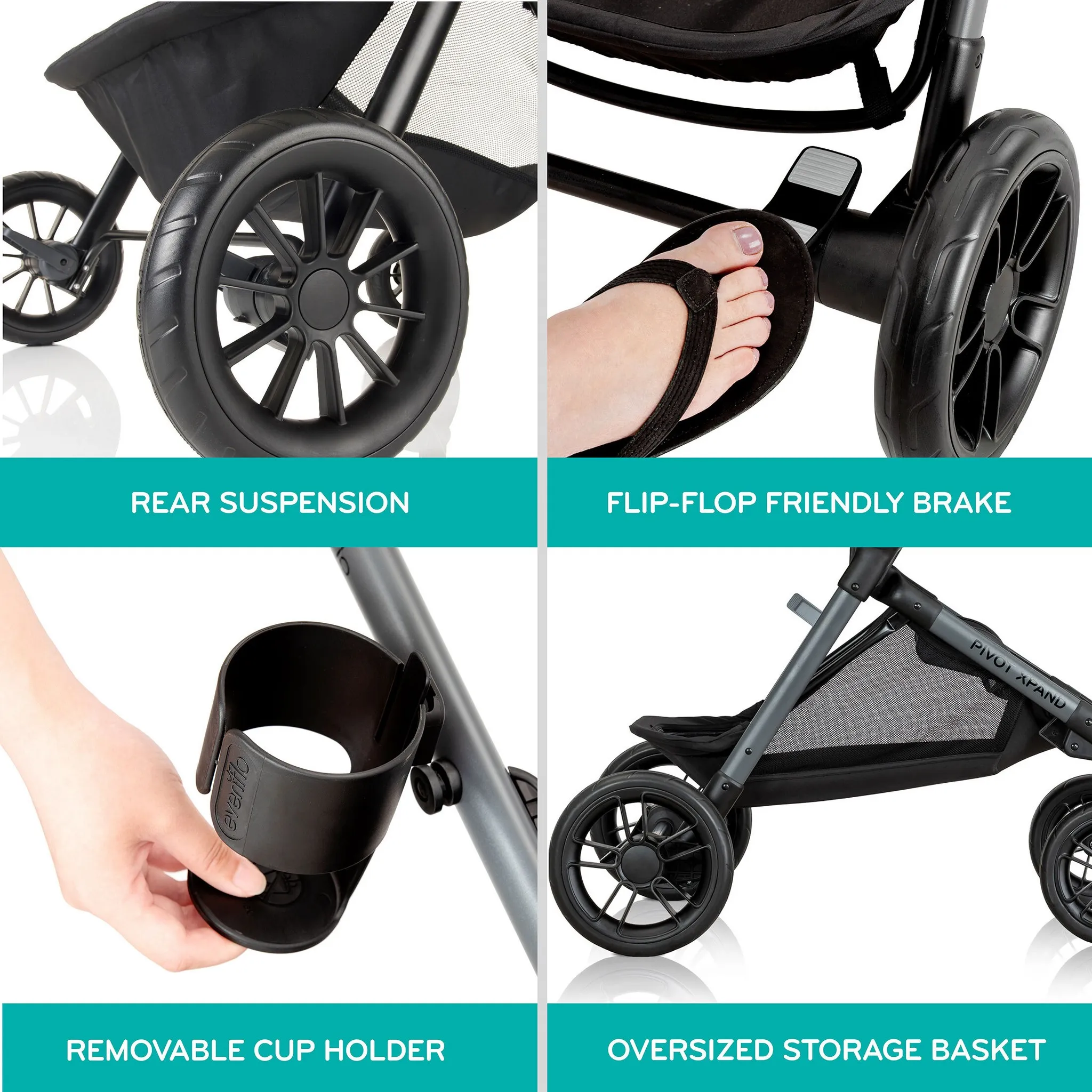 Pivot Xpand Travel System with LiteMax Infant Car Seat - Sabino Gray - Image 8
