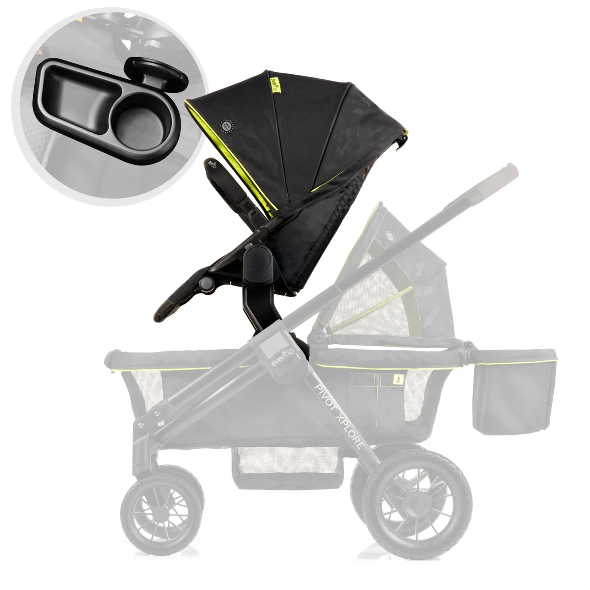 Pivot Xplore Stroller Wagon Second Toddler Seat - Wayfarer Black - Image 4