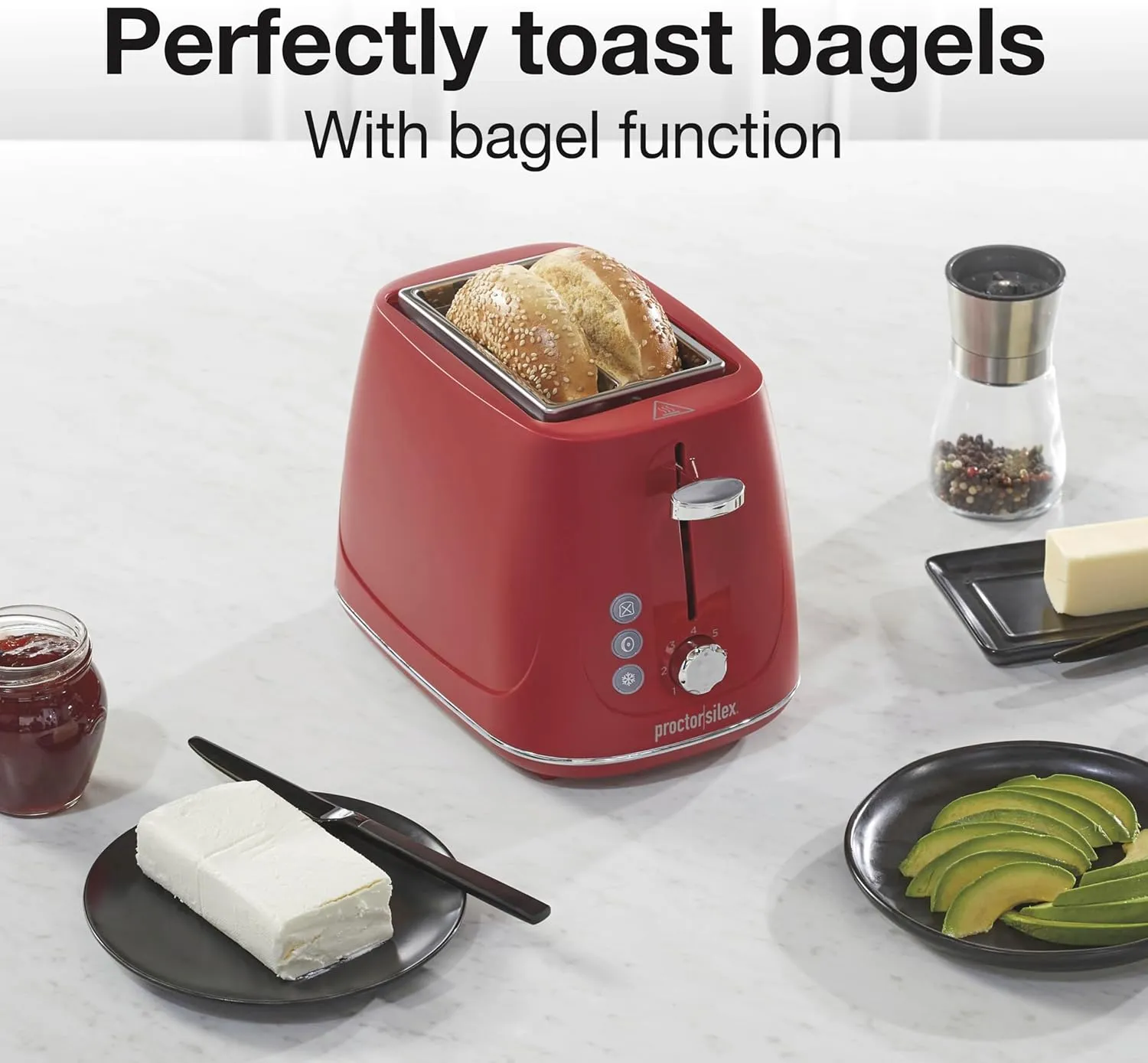 Plastic 2 Slice Toaster - Red - Image 2