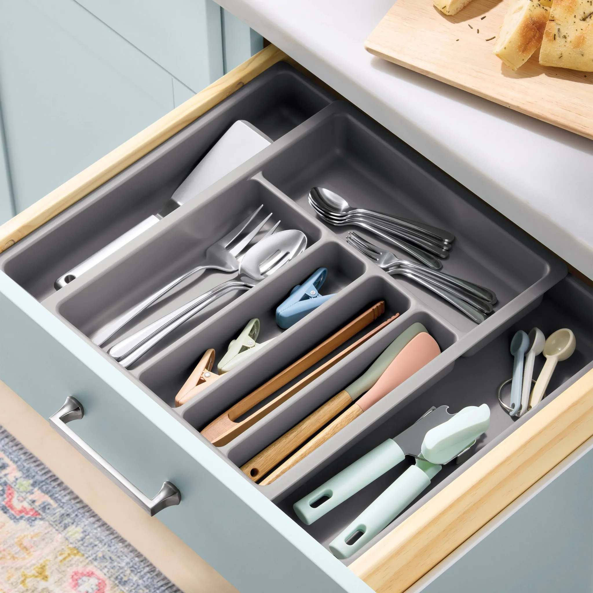 Plastic Expandable Utensil Drawer Organizer Gray - Brightroom™ - Image 2