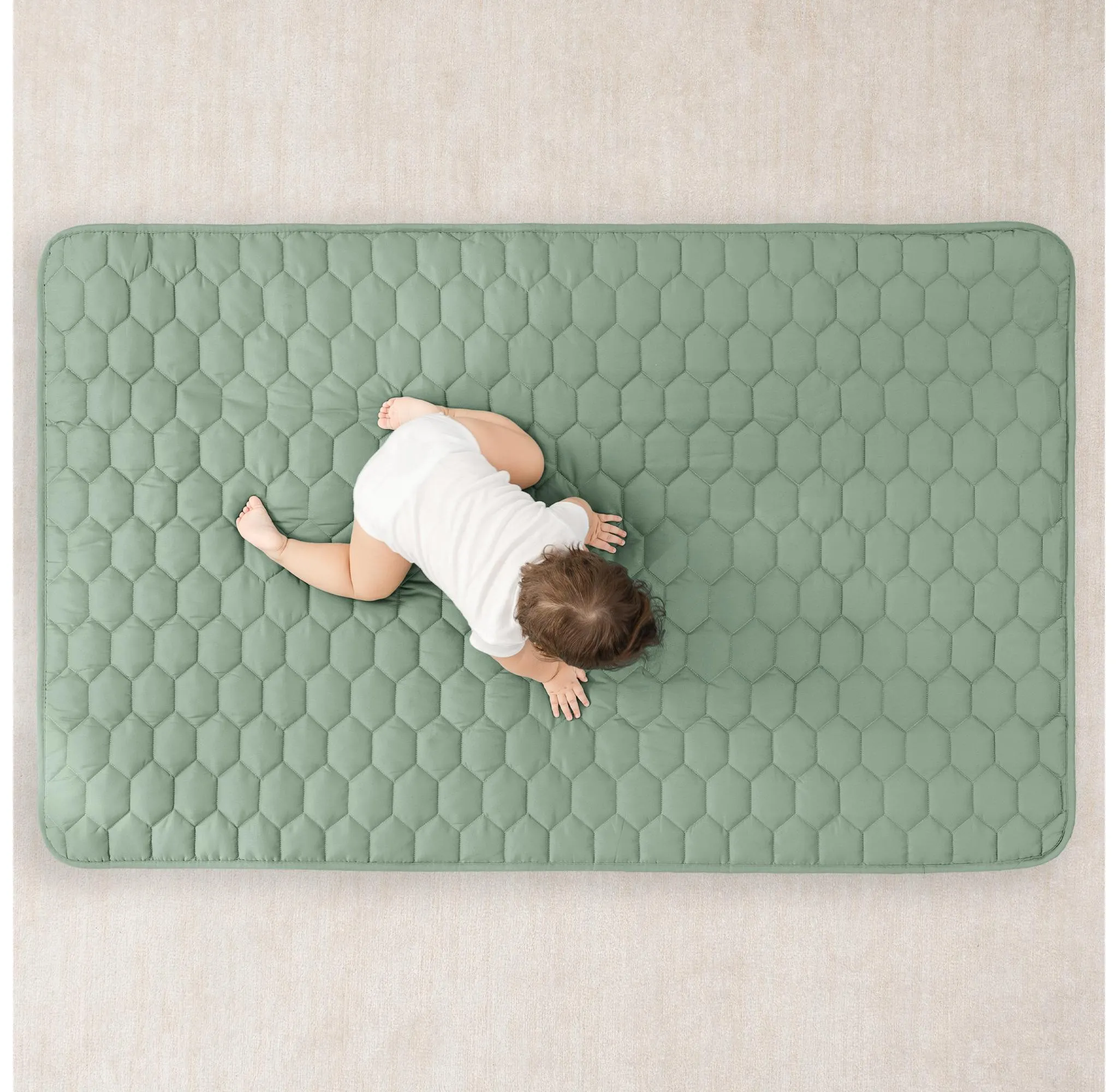 36" x 60" Play Mat with Non-Slip Bottom - Sage