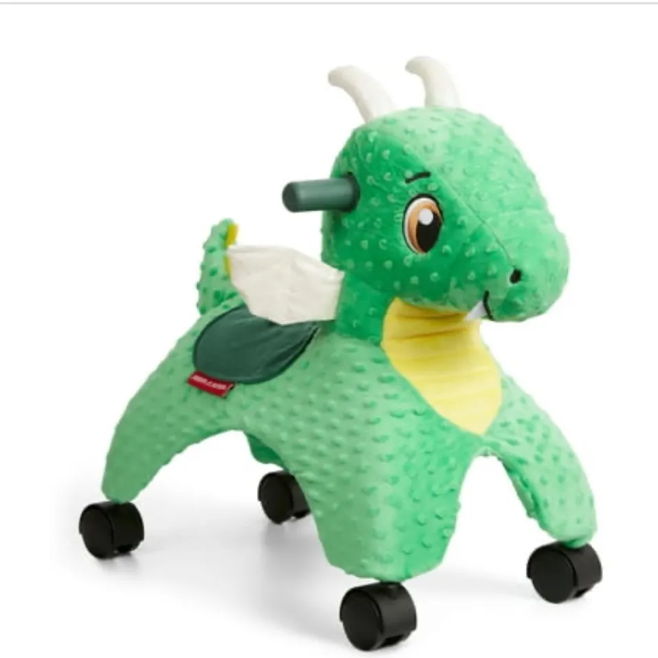 Plush Dragon Ride-On Toy - Green