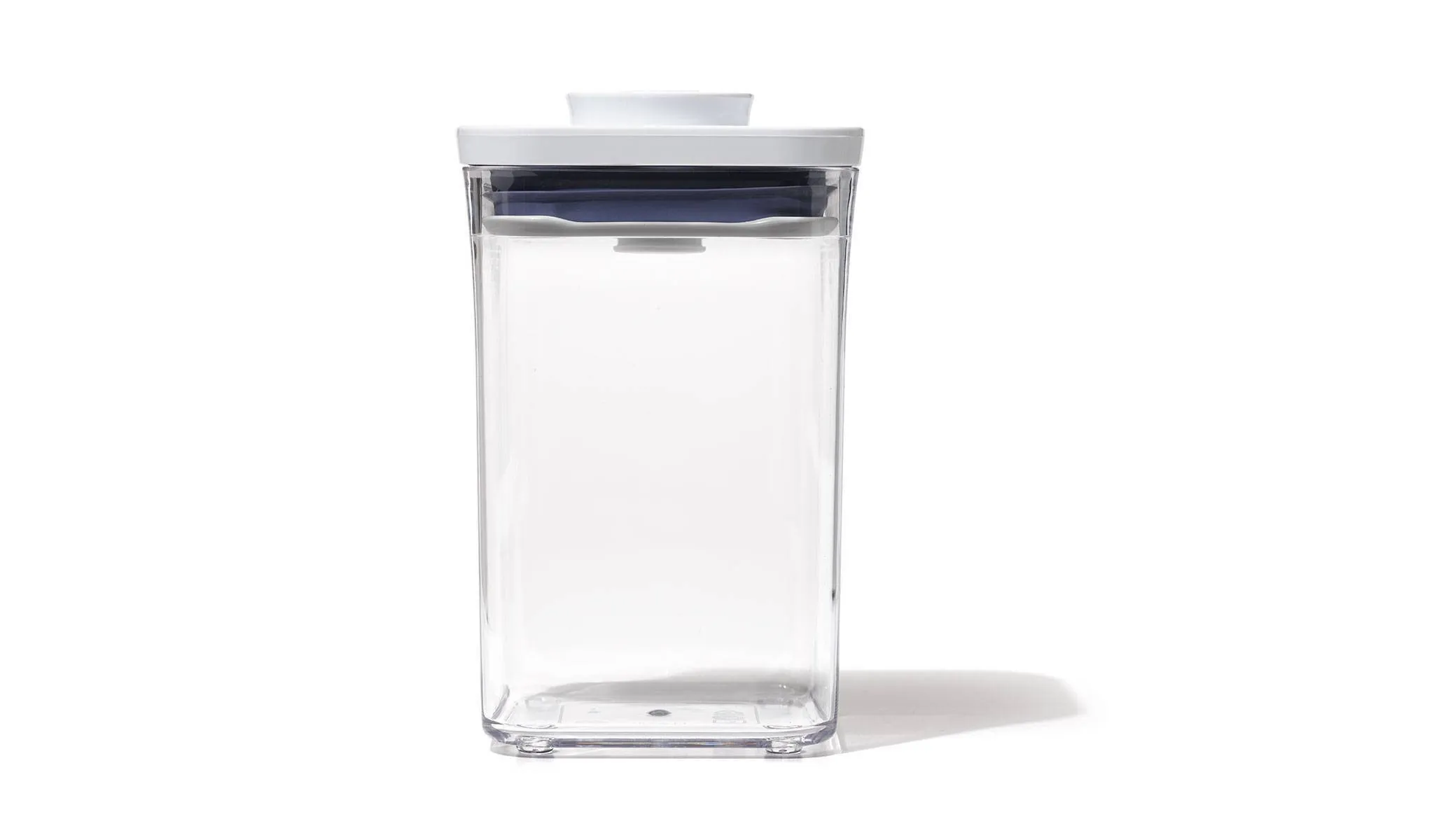 POP 1.1qt Plastic Short Small Square Food Storage Container White