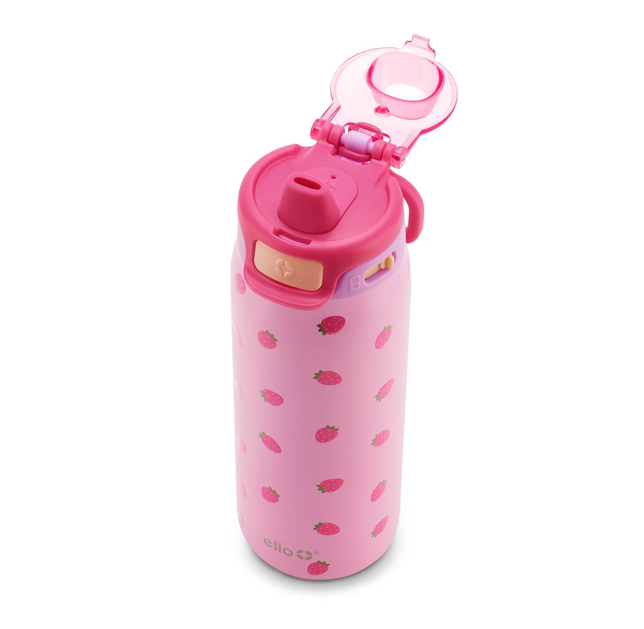 Pop & Fill 18oz Stainless Steel Water Bottle - Strawberry 3D Print - Image 2