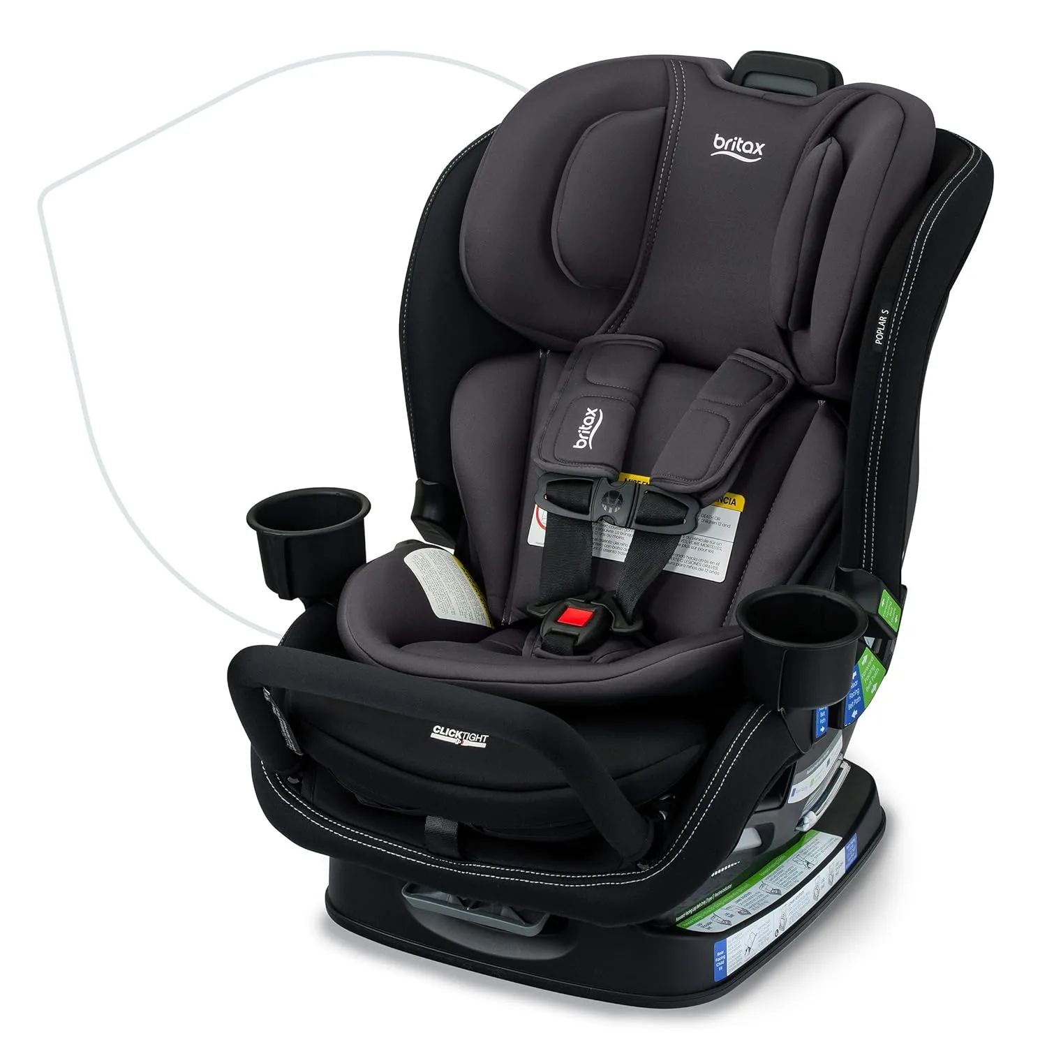 Poplar S Convertible Car Seat - Stone Onyx - Image 3