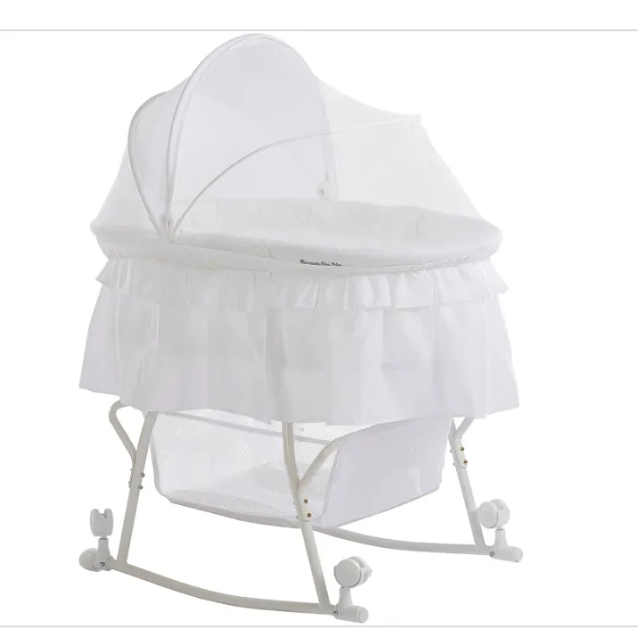 Portable 2-in-1 Bassinet & Cradle - White