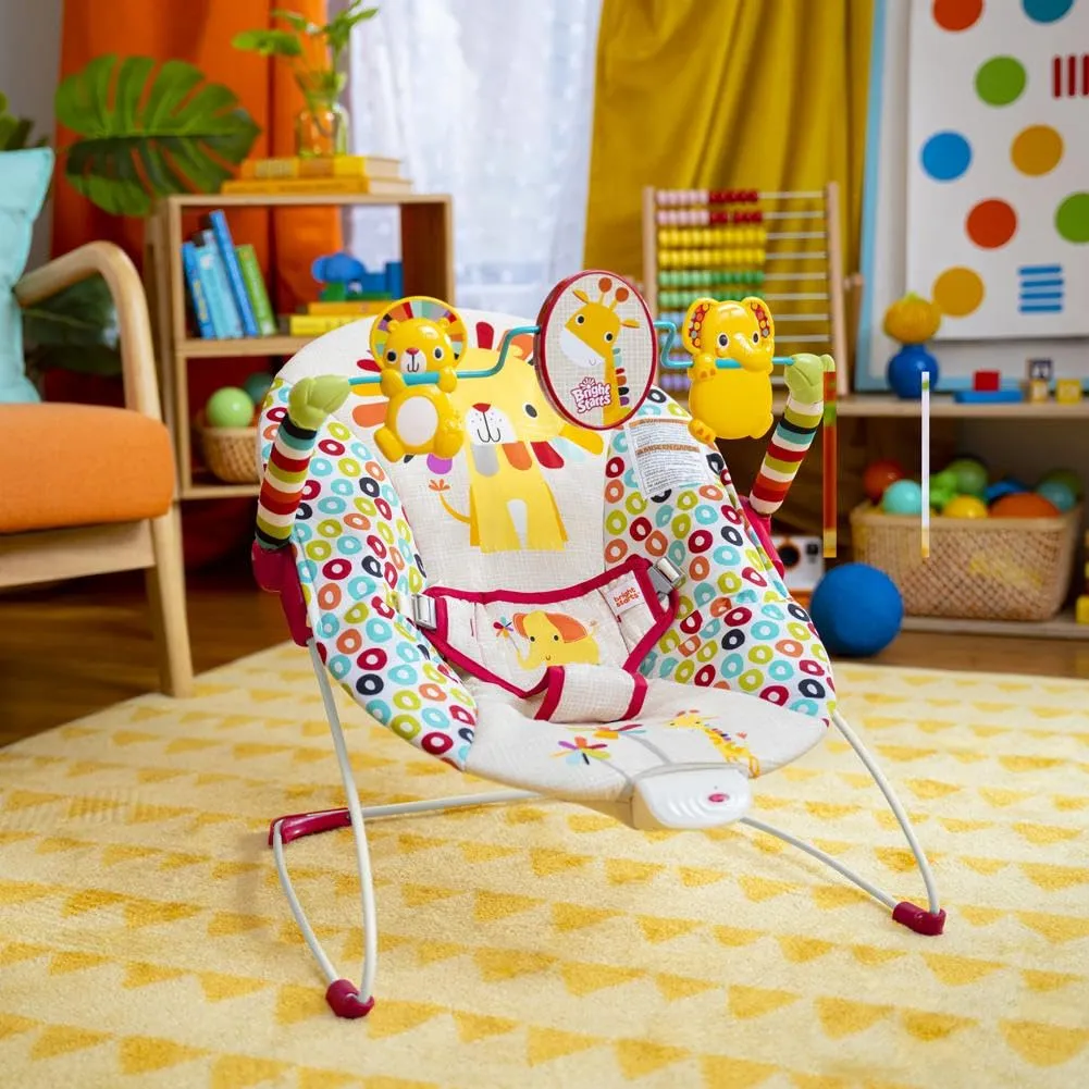 Portable Baby Bouncer w/ Toy Bar - Playful Pinwheels - Image 2