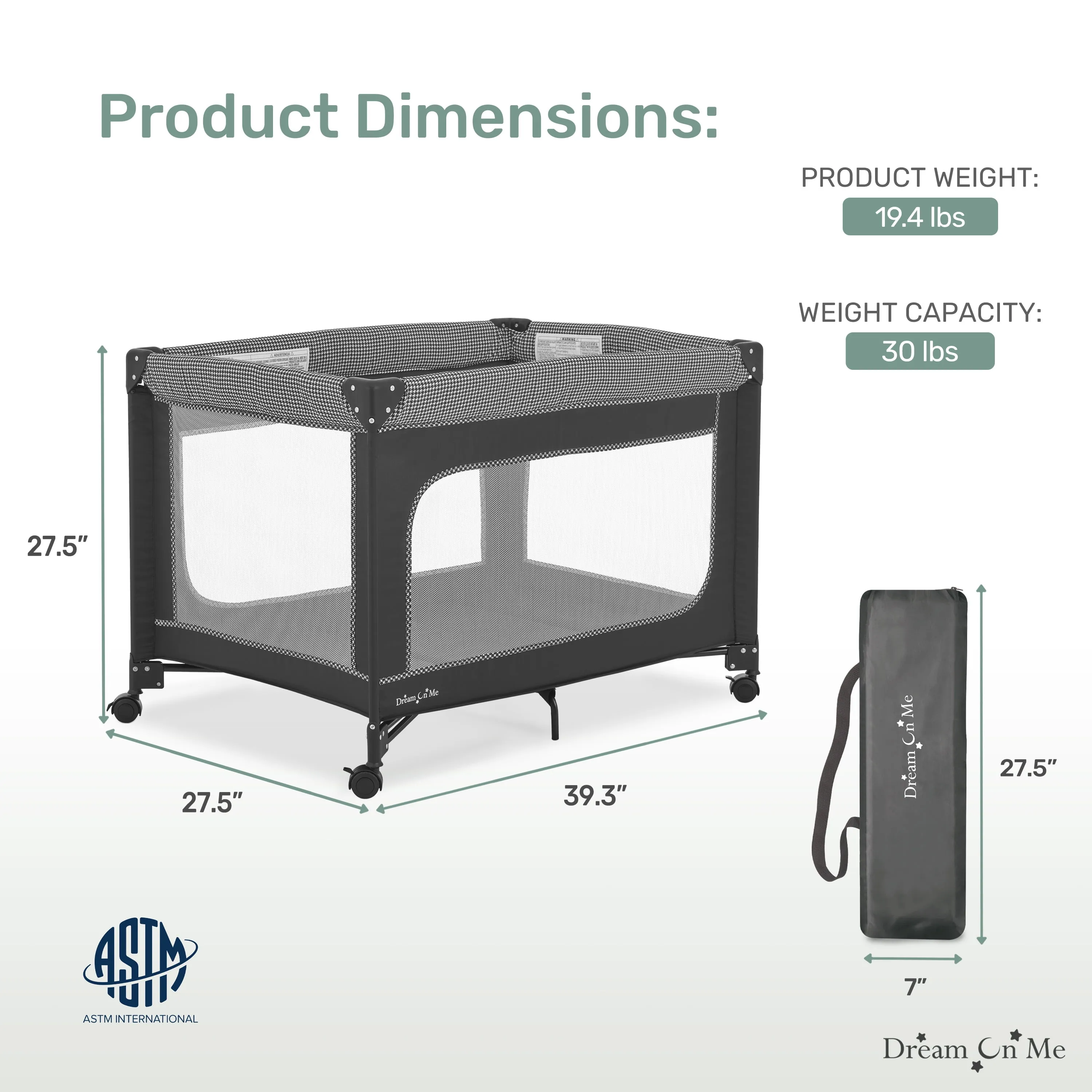 Portable Baby Playard - Black & White - Image 10