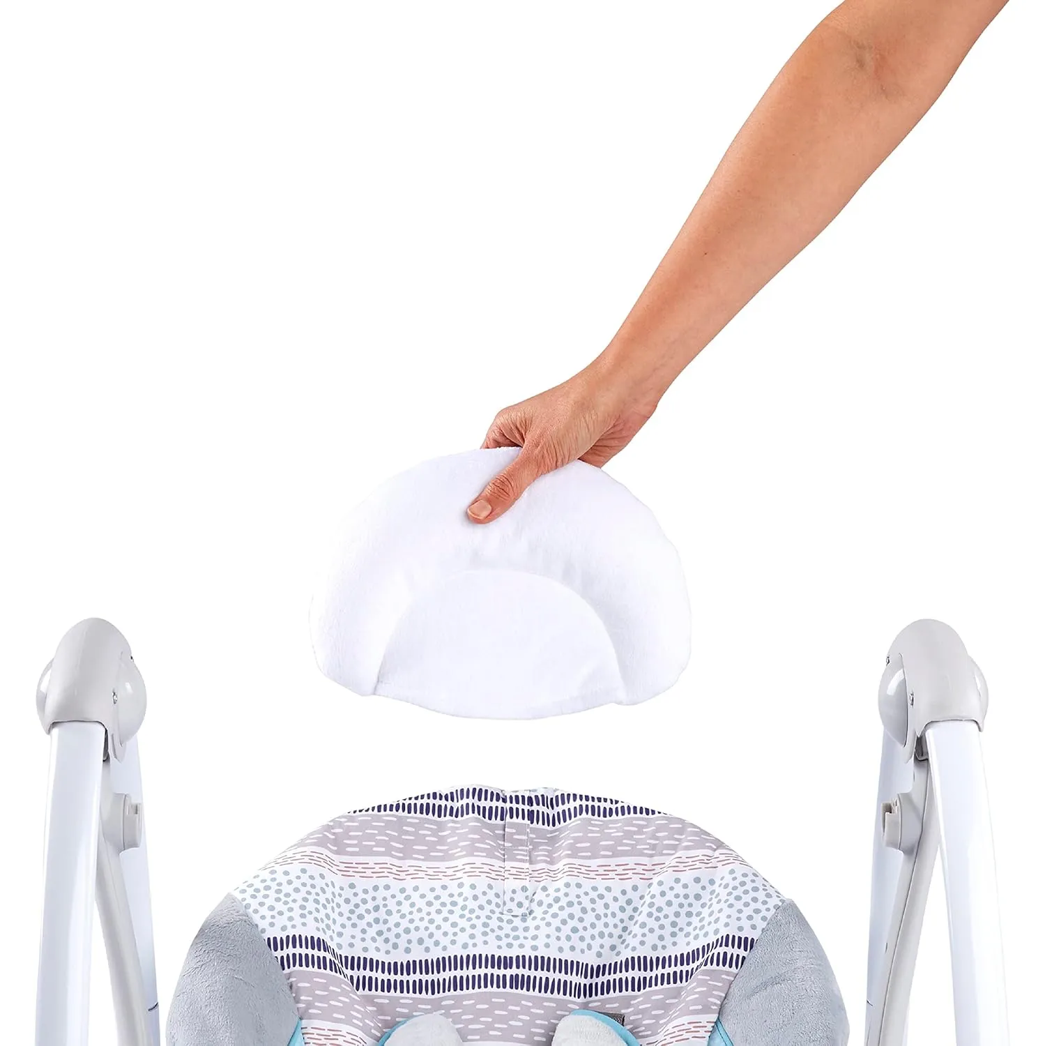 Portable Baby Swing with Music and Nature Sounds - Grey - Image 2