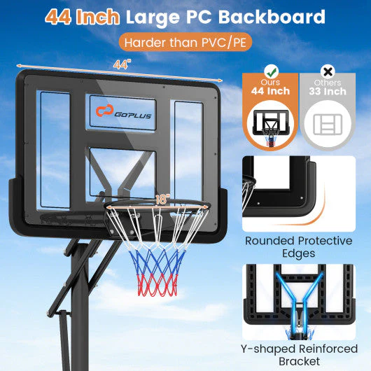 Portable Basketball Hoop With 4.6 to 10 Feet 10-Level Height Adjustable - Image 7
