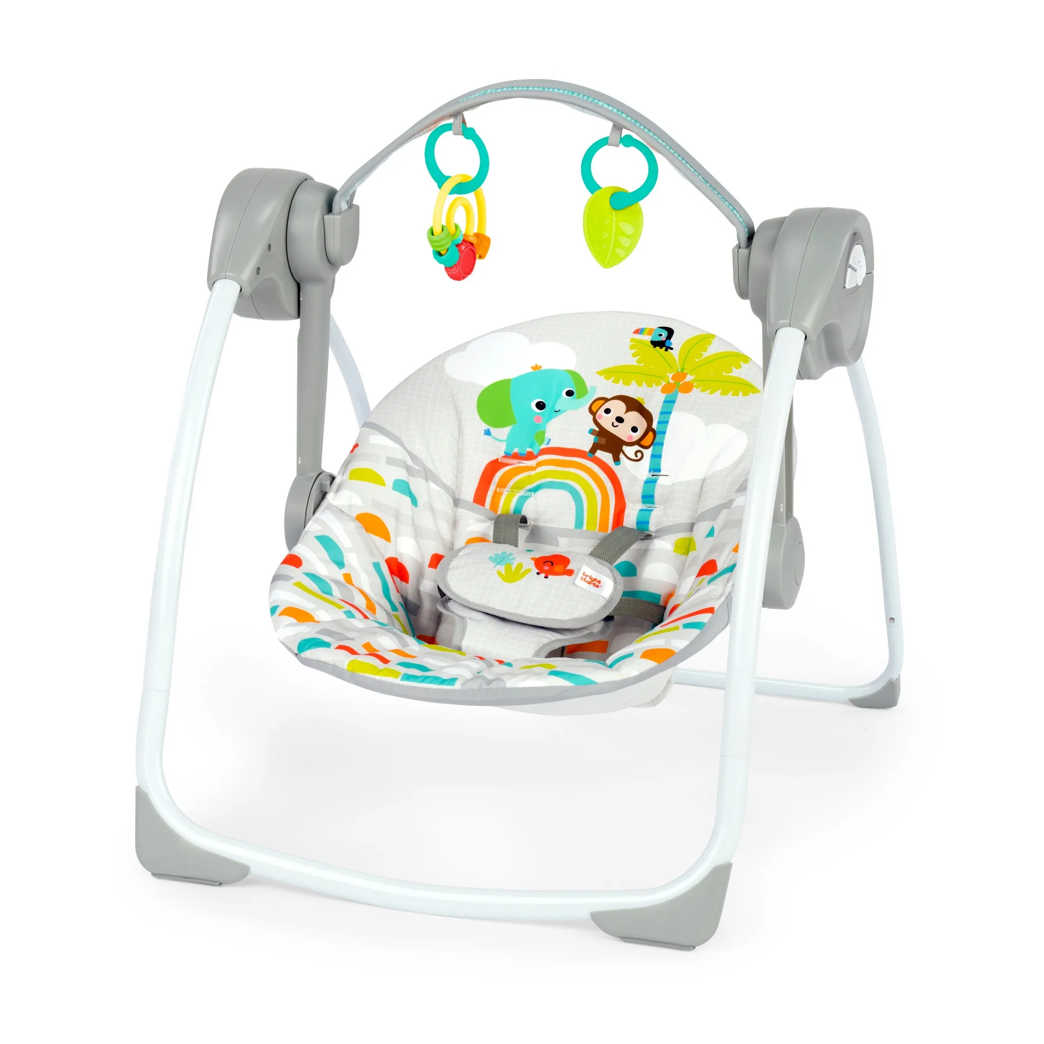 Playful Paradise Portable Compact Baby Swing - Unisex - Green - Image 2
