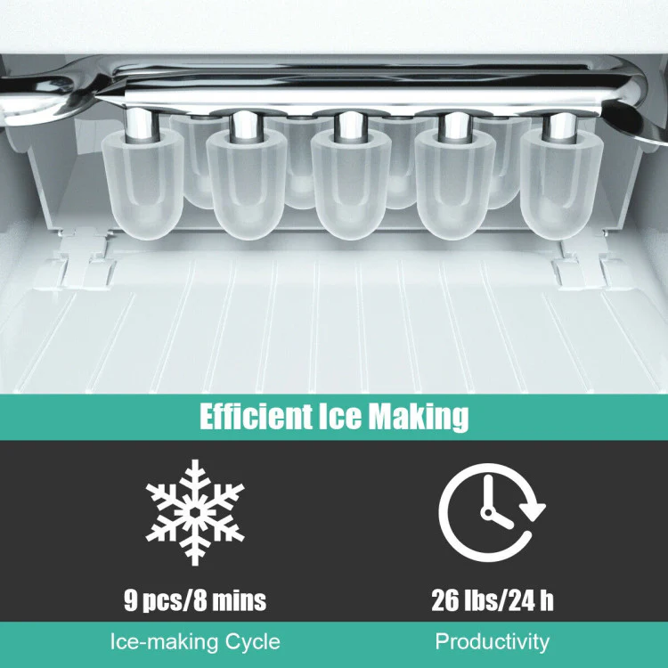 Portable Countertop Ice Maker Machine With Scoop-Green - Image 2