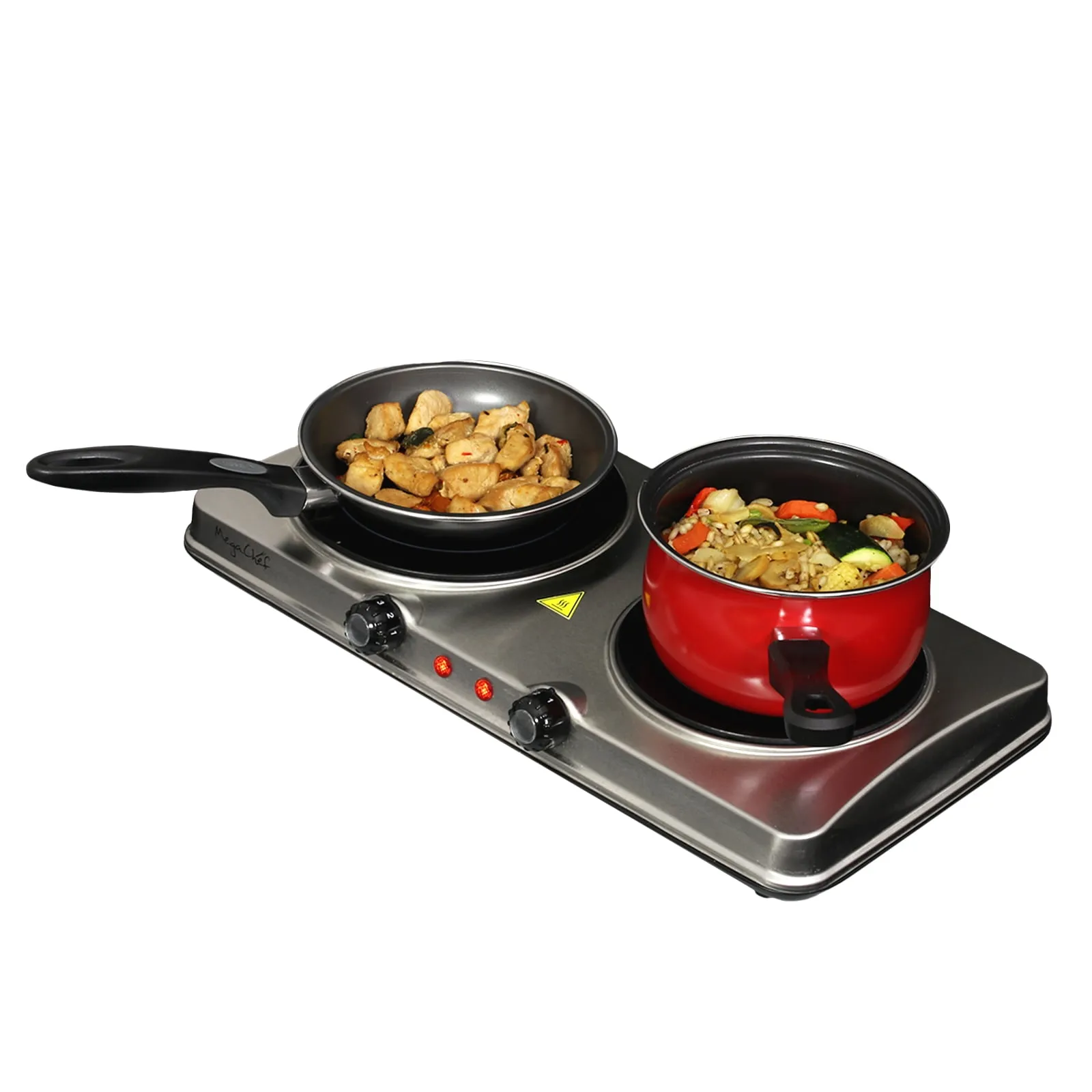 Portable Dual Vitro-Ceramic Infrared Cooktop - Silver - Image 3