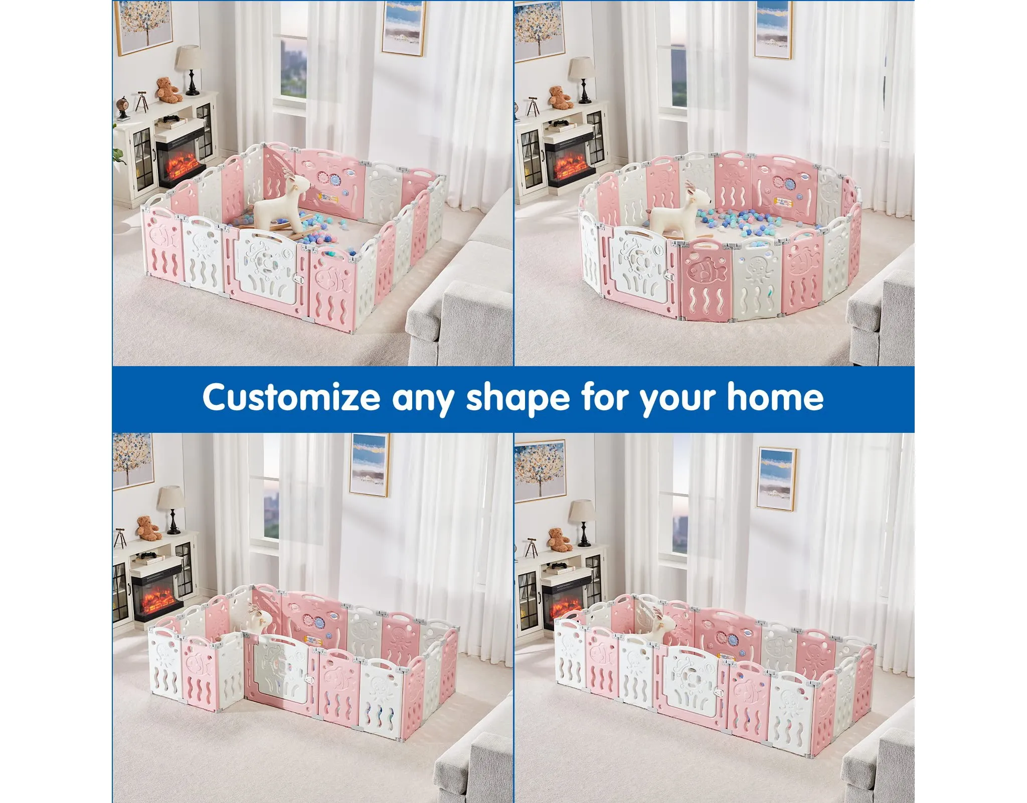 Portable Foldable Baby Playpen with Game Panel - Image 3