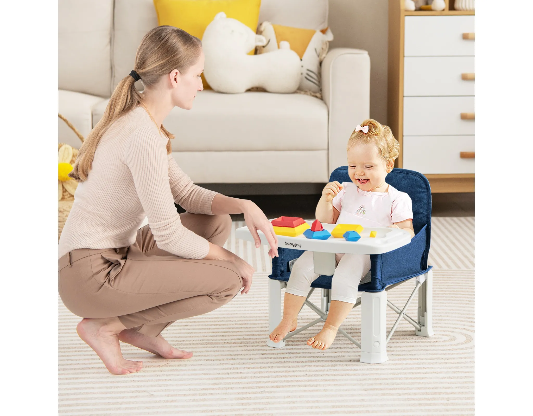 Portable Folding Toddler Booster Seat - Blue - Image 3