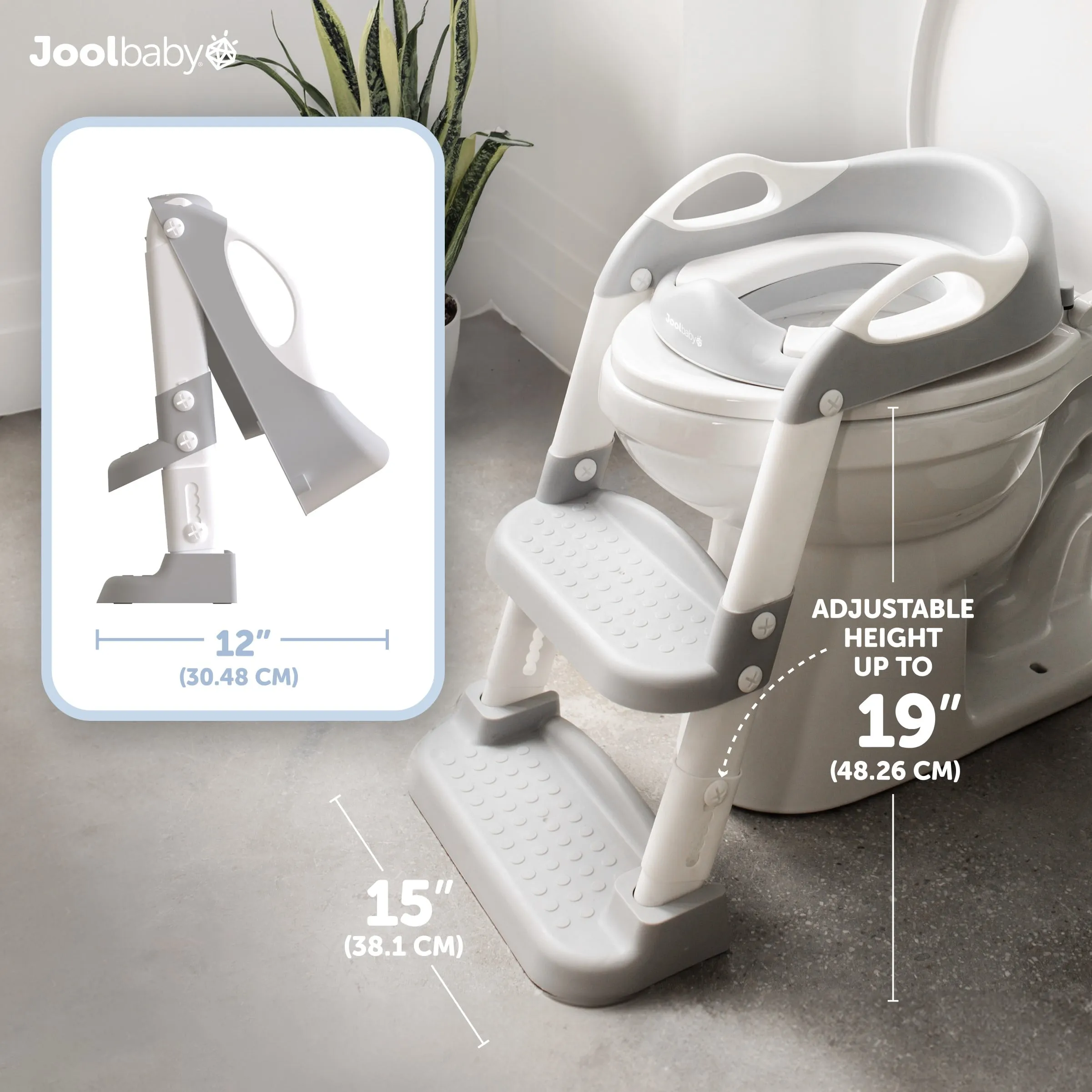 Potty Training Seat with 2 Step Ladder - Gray - Image 2