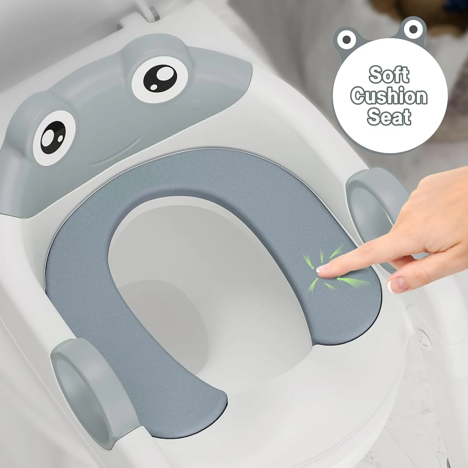 Potty Training Seat with Step Stool Ladder - Grey - Image 5
