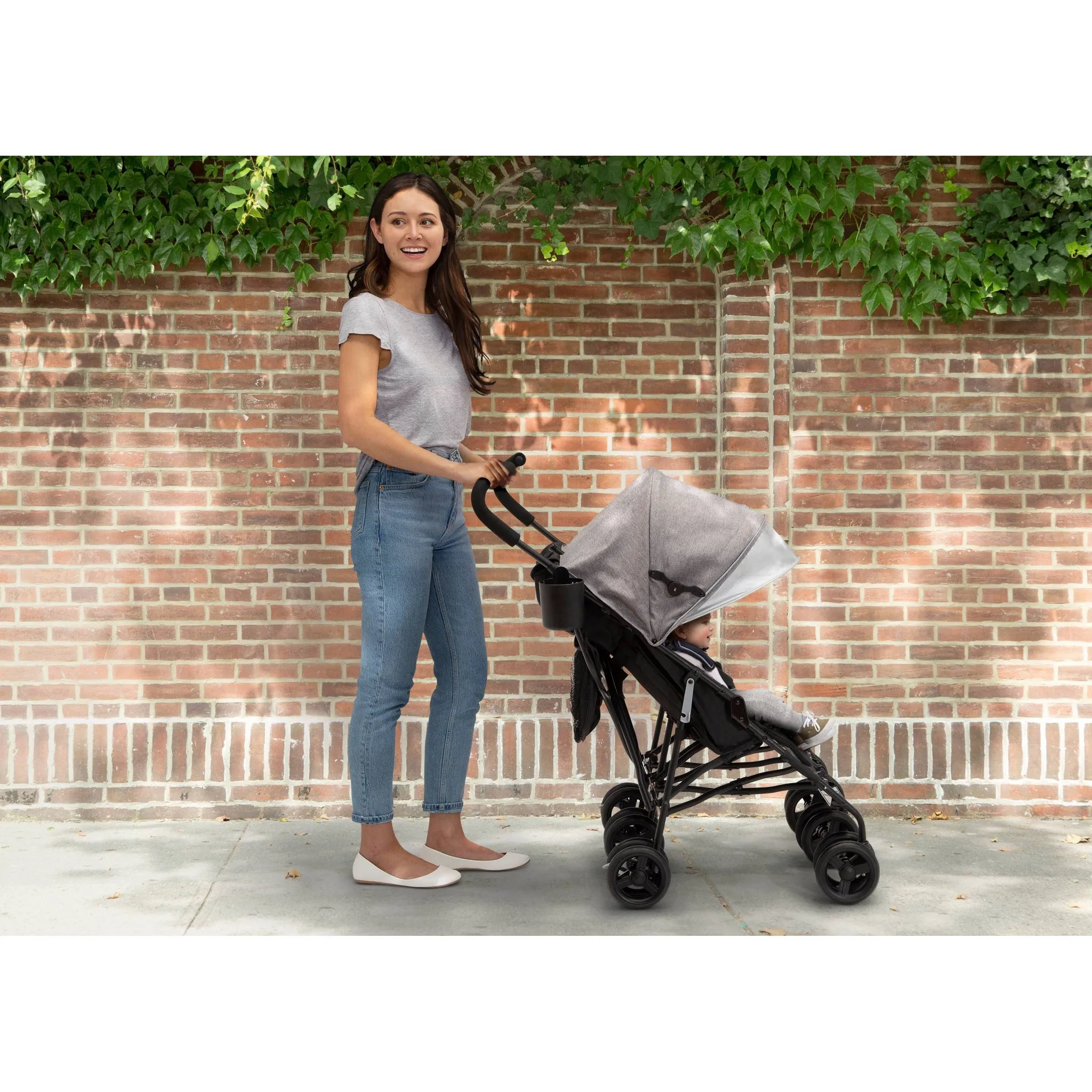 PowerGlyde Side-by-Side Double Stroller - Gray - Image 3