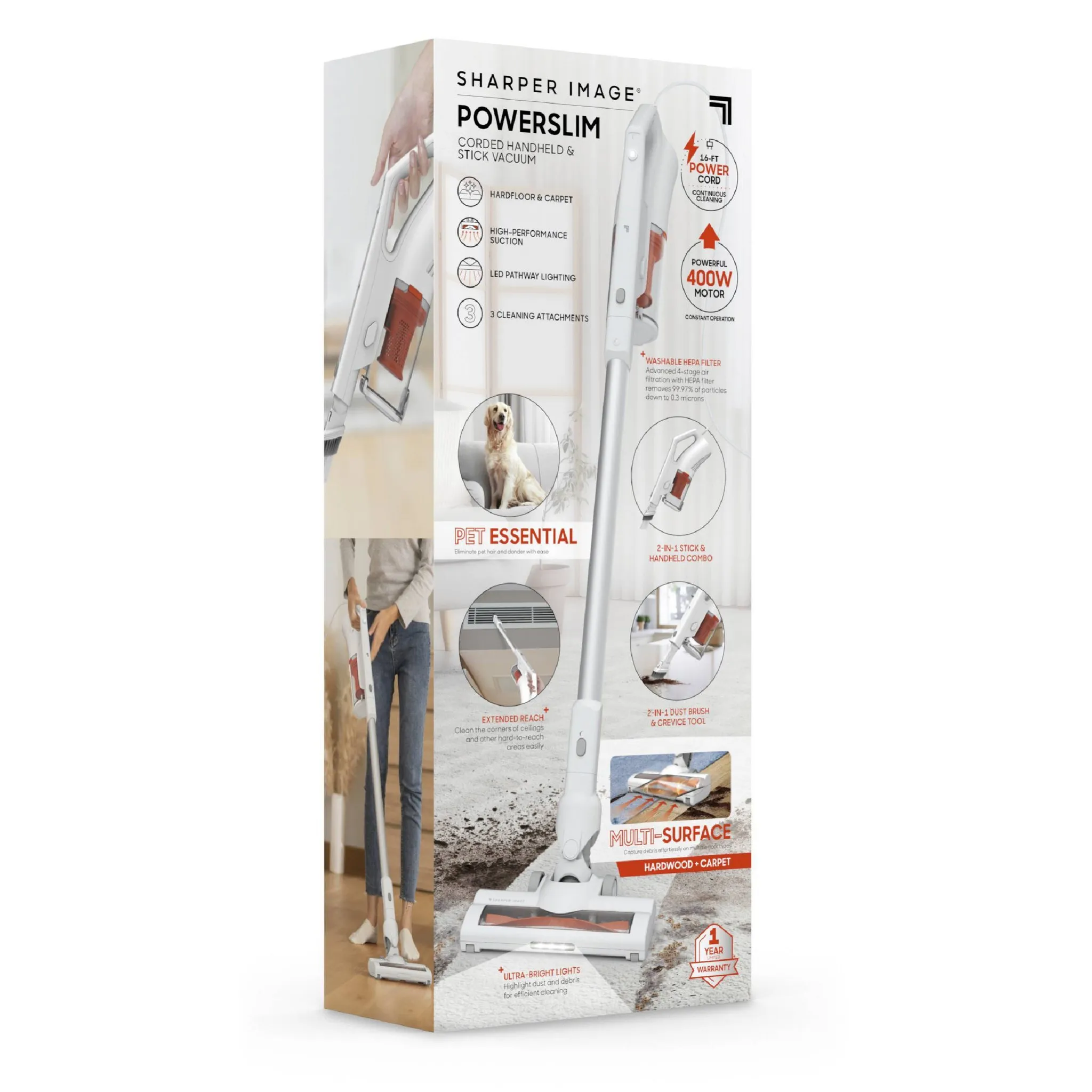 Powerslim Corded Handheld and Stick Vacuum White - Image 2