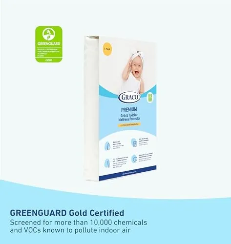 Premium Foam Crib Mattress + Mattress Protector Bundle - White - Image 5