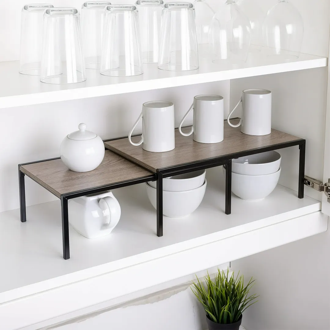 Premium Wood Expandable Storage Shelf - Black - Image 4
