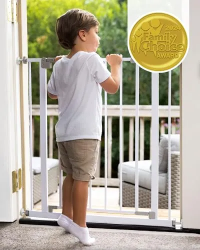 Pressure-Mounted Baby Gate, 28.9–42.1" (White) - Image 6