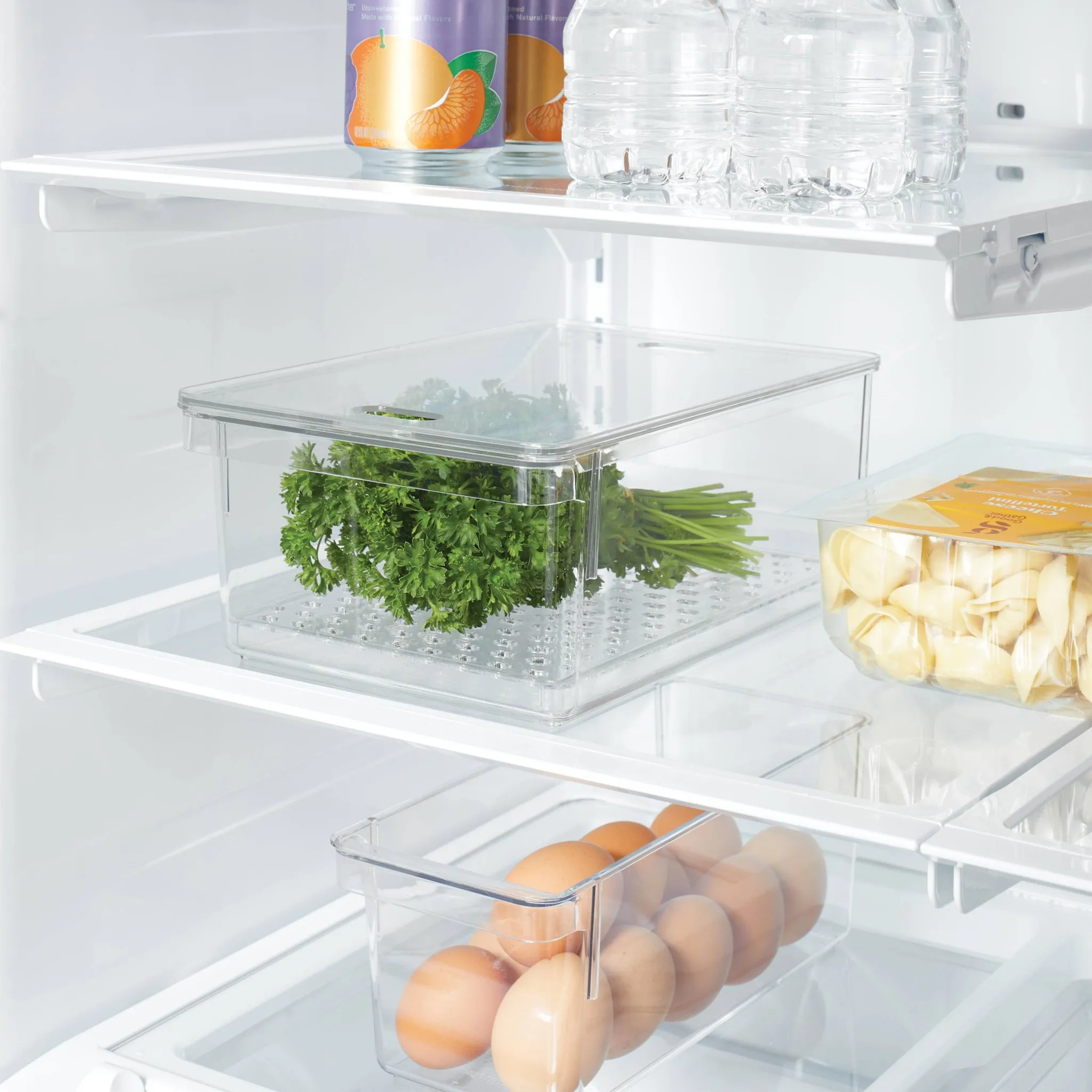 Produce Fridge Bin with Lid - Clear - Image 5