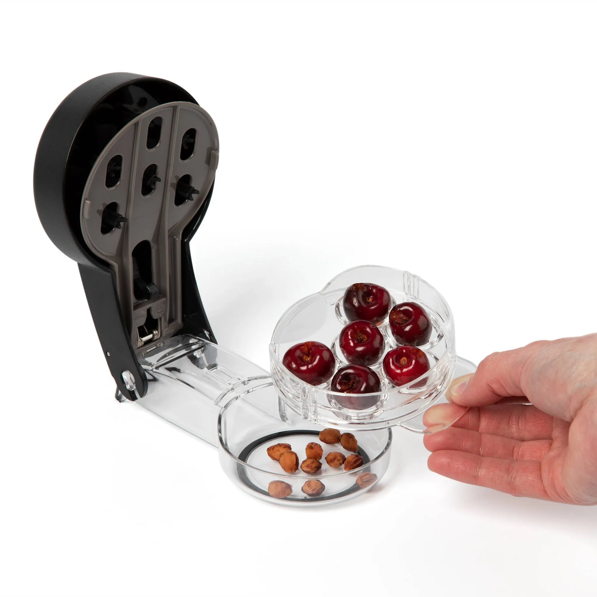 Professional Cherry Pitter: ABS & Stainless Steel, Dishwasher-Safe, for Cherries & Olives, Clear/Black - Image 5