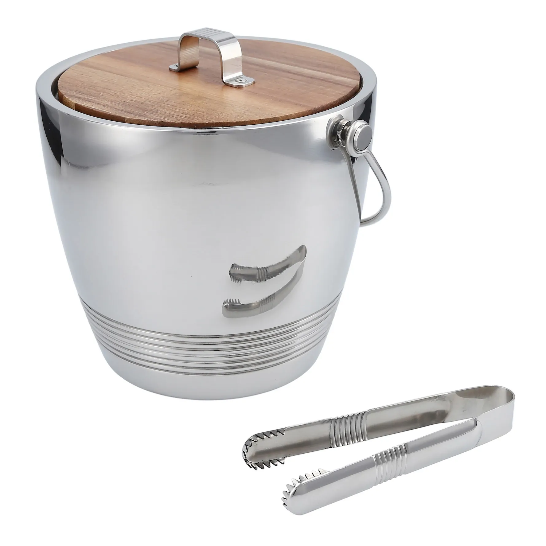 Professional Round Ice Bucket with Tongs