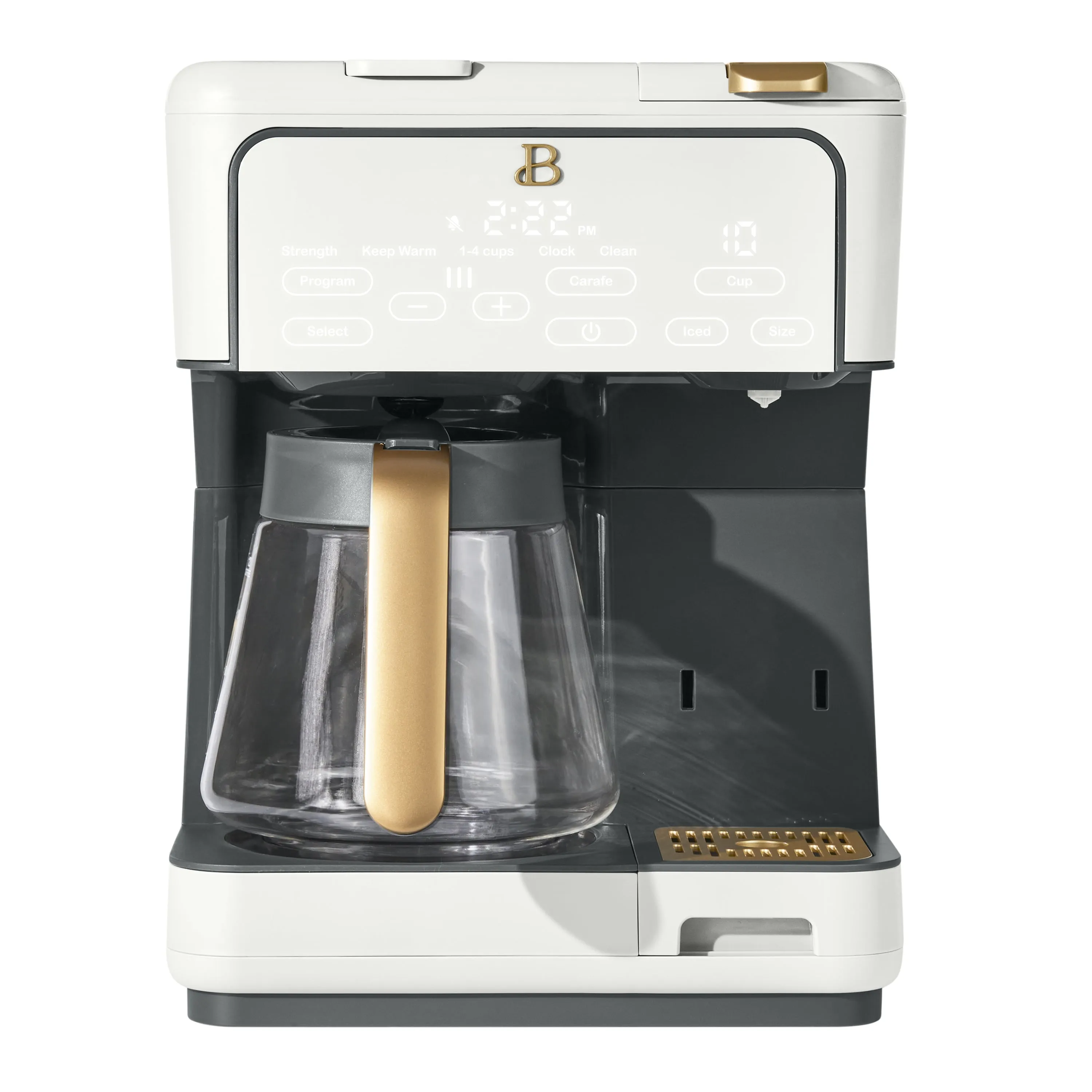 Programmable 12-Cup Drip & Single-Serve Coffee Maker - White Icing