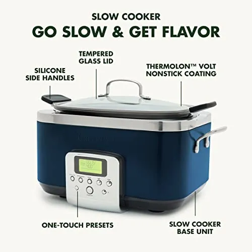 Programmable 6QT Electric Slow Cooker - Oxford Blue - Image 3
