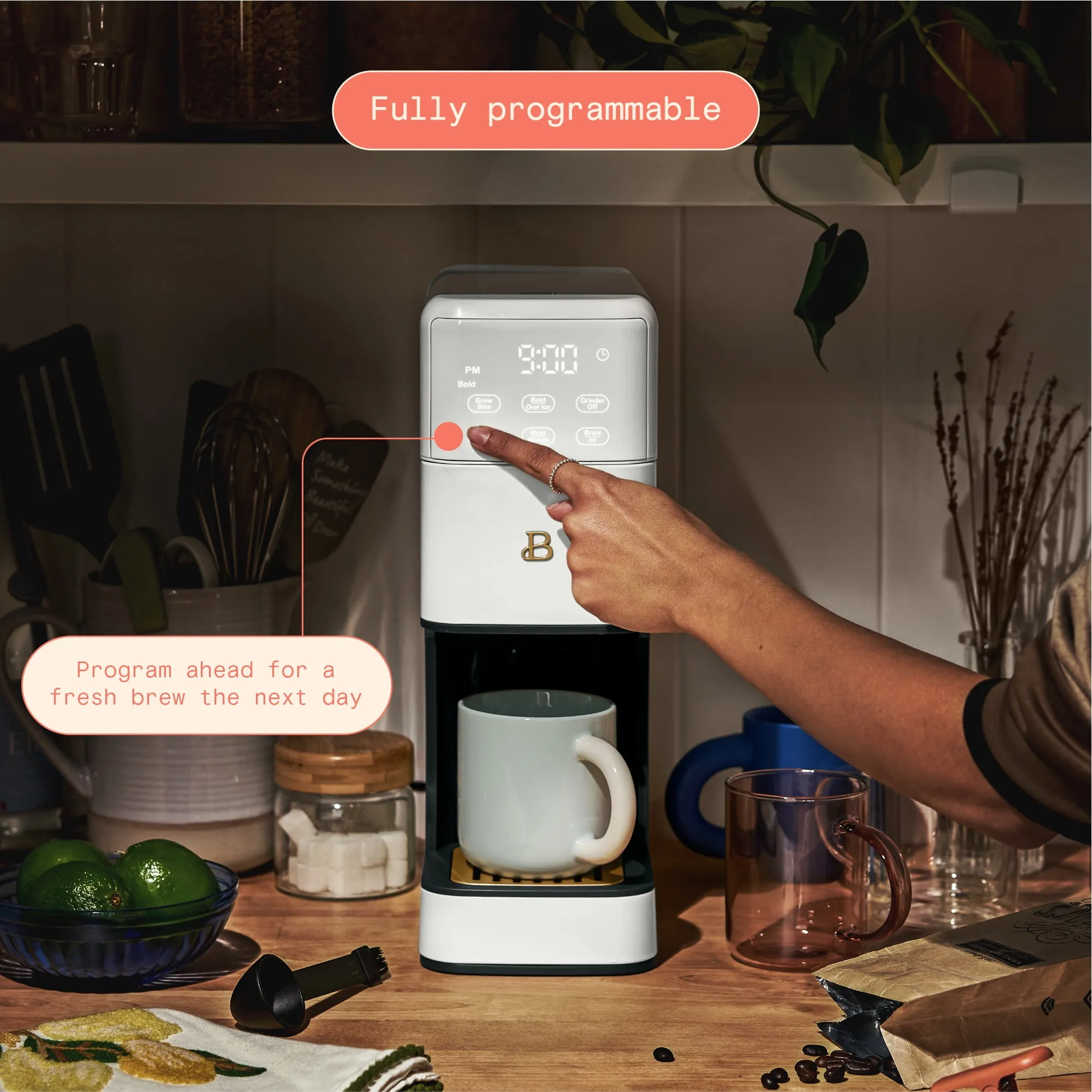 Programmable Single Serve Coffee Maker - White Icing - Image 3