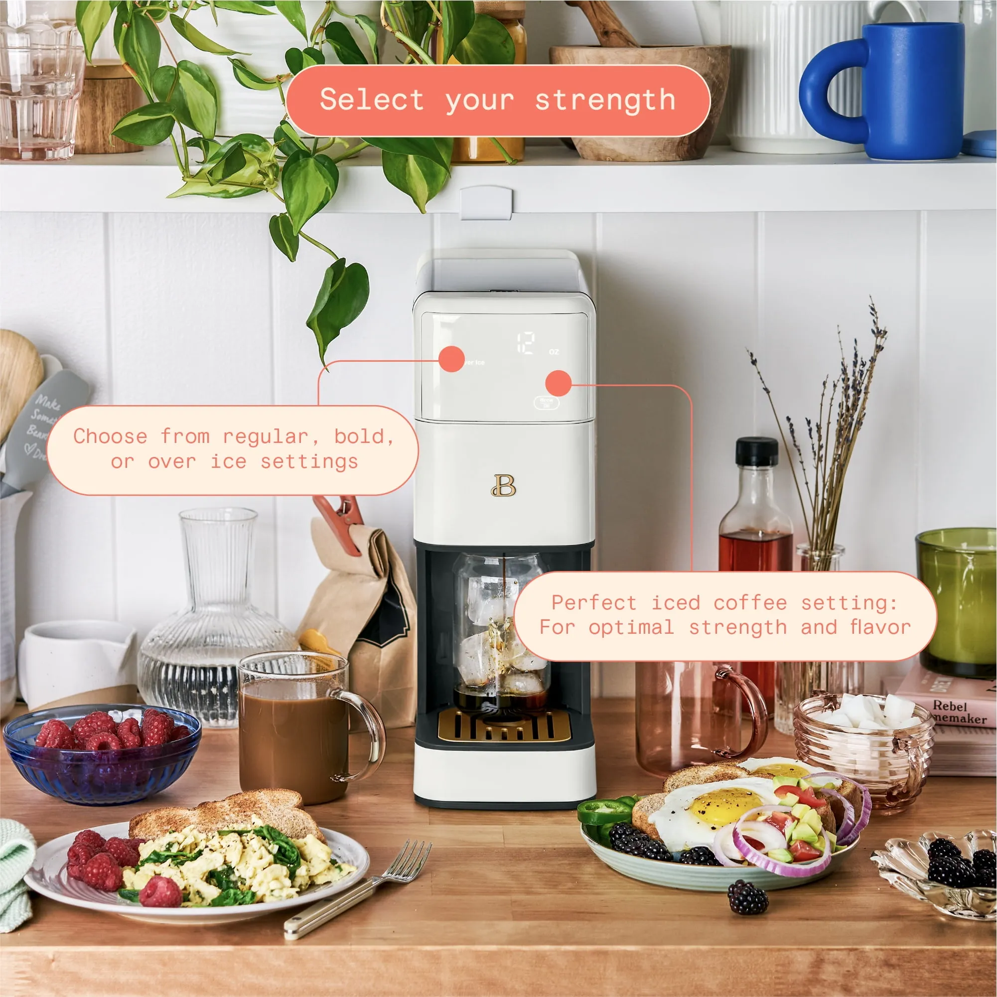 Programmable Single Serve Coffee Maker - White Icing - Image 4