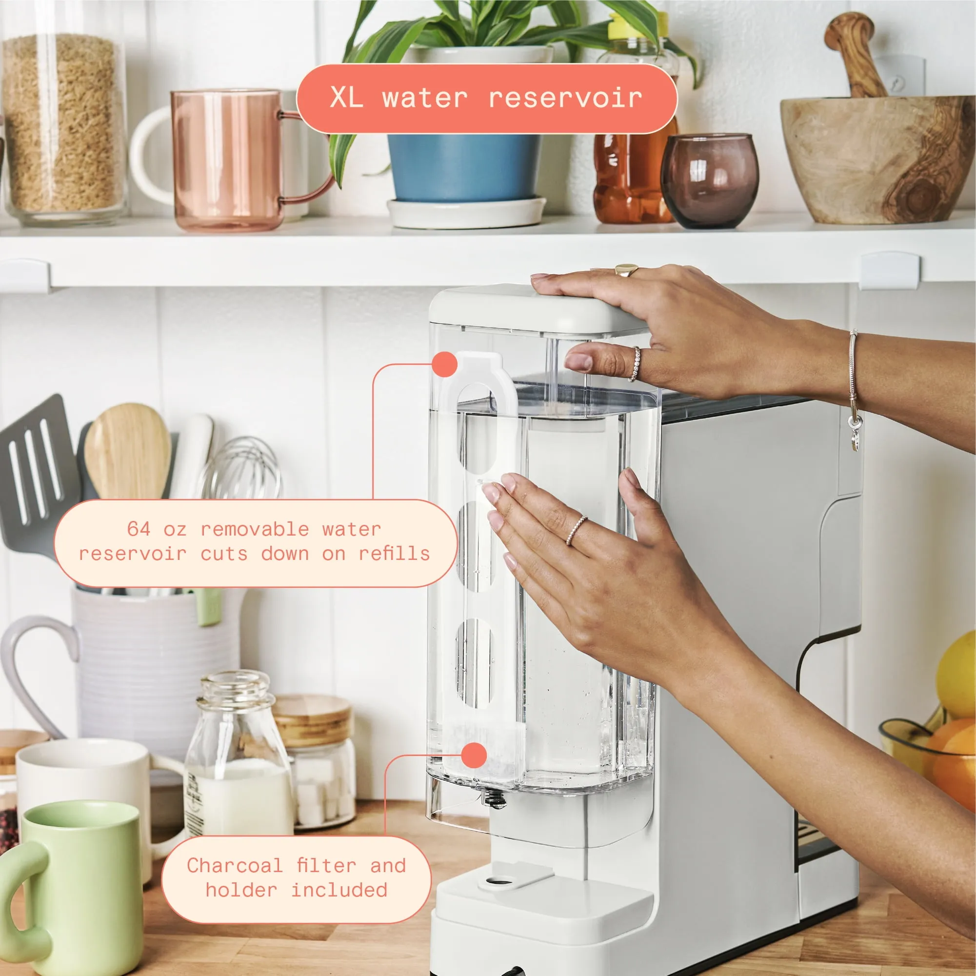 Programmable Single Serve Coffee Maker - White Icing - Image 5