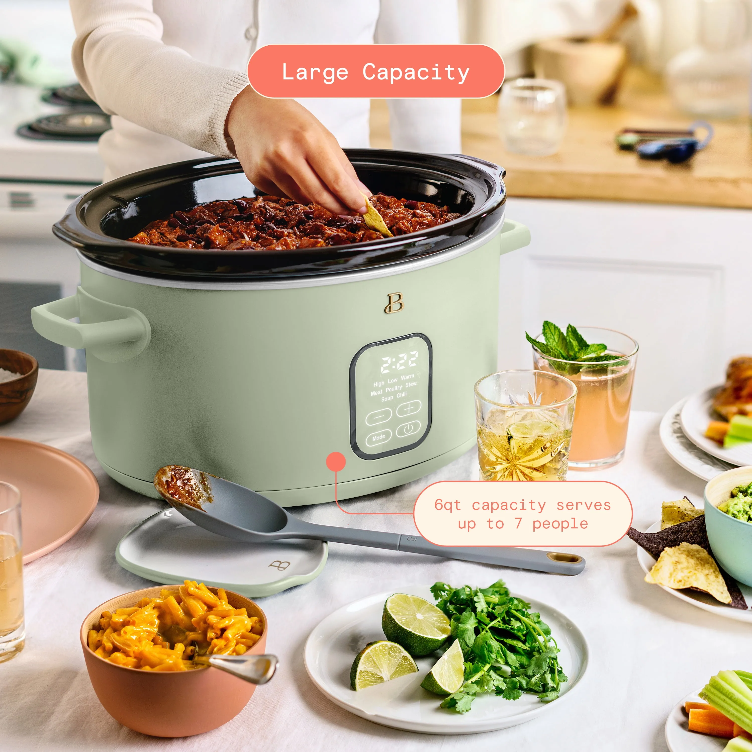 Programmable Slow Cooker - 6 Qt - Sage Green - Image 8