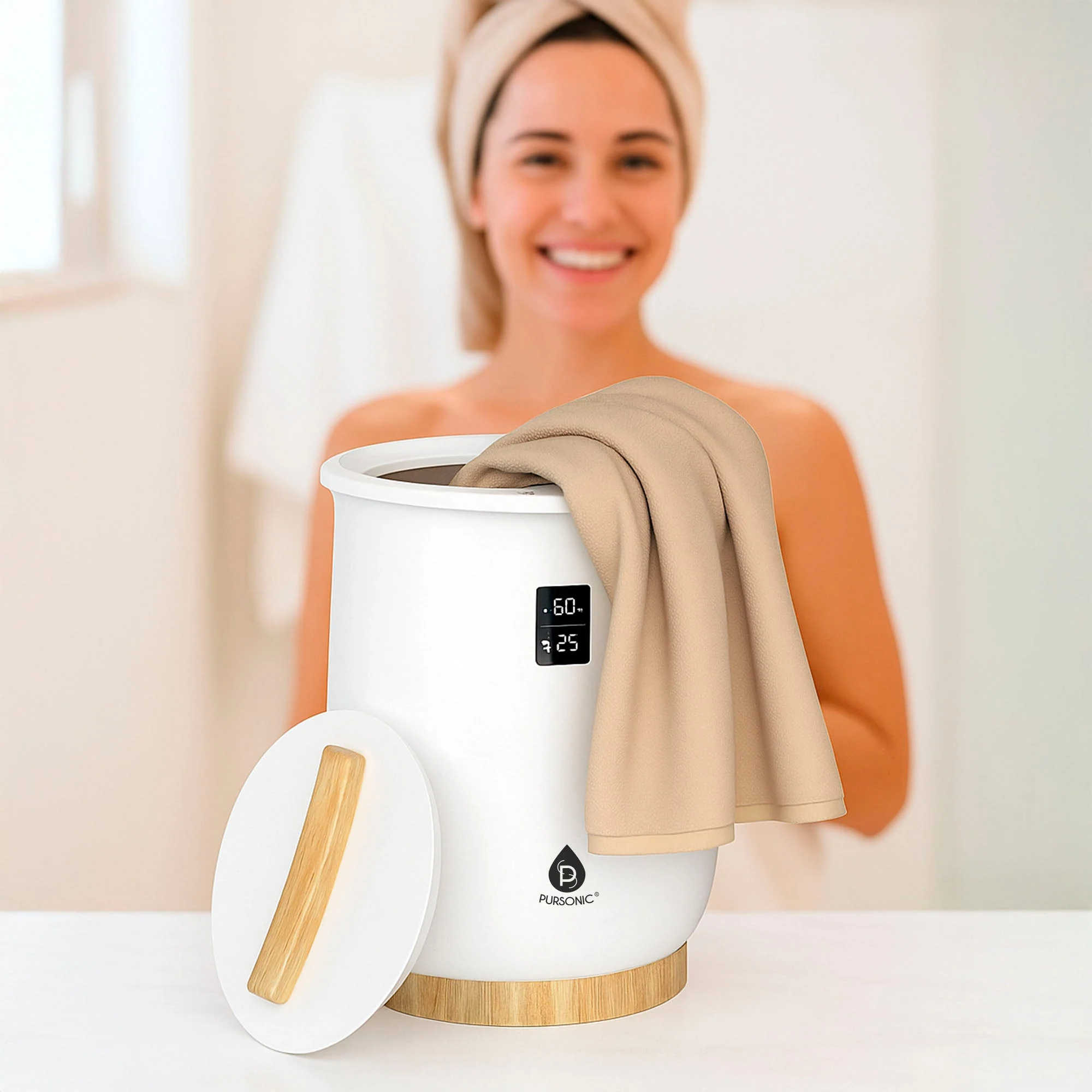Pursonic Luxury Towel Warmer With One-Touch Digital Control Panel - Image 3