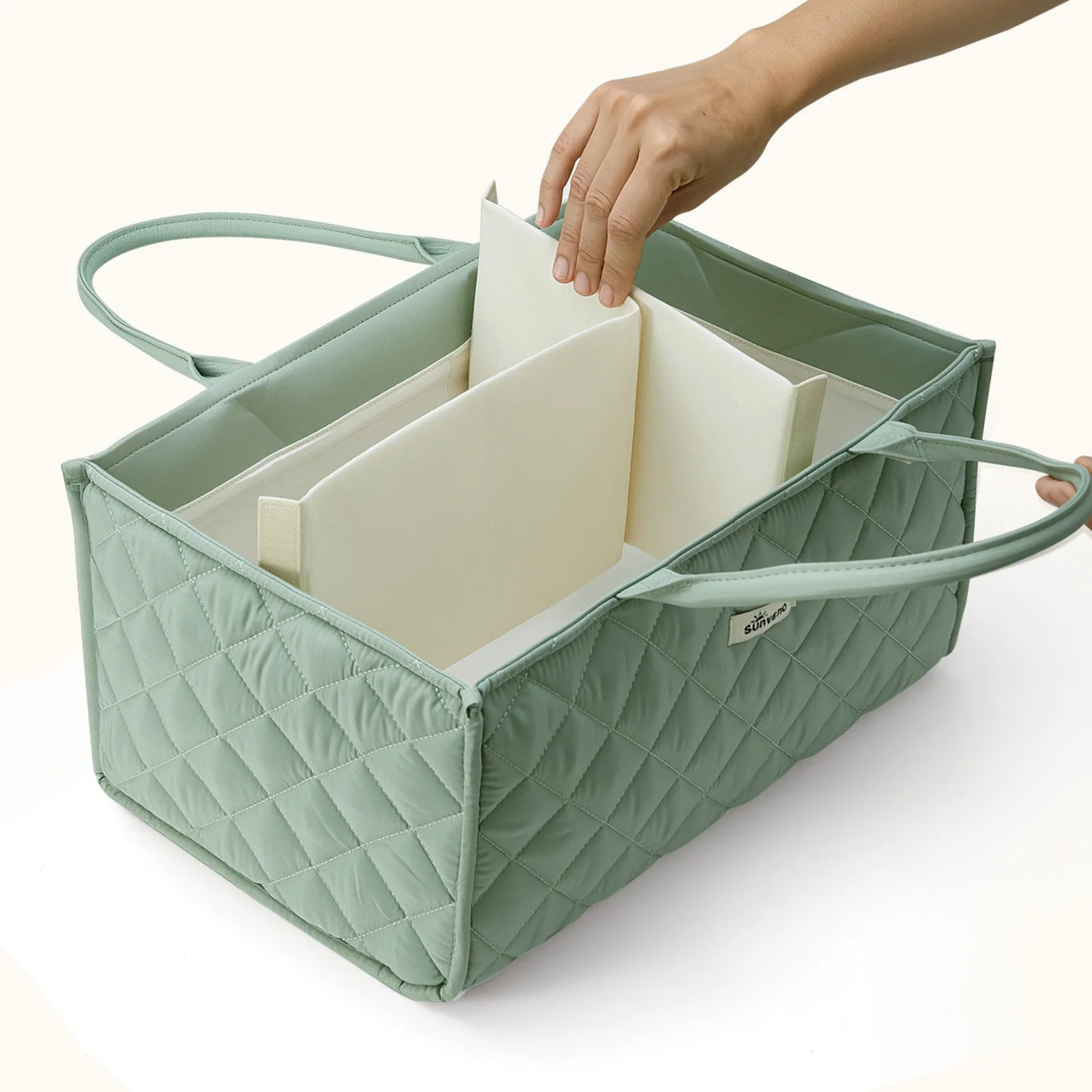 Quilted Diaper Caddy Organizer - Image 6