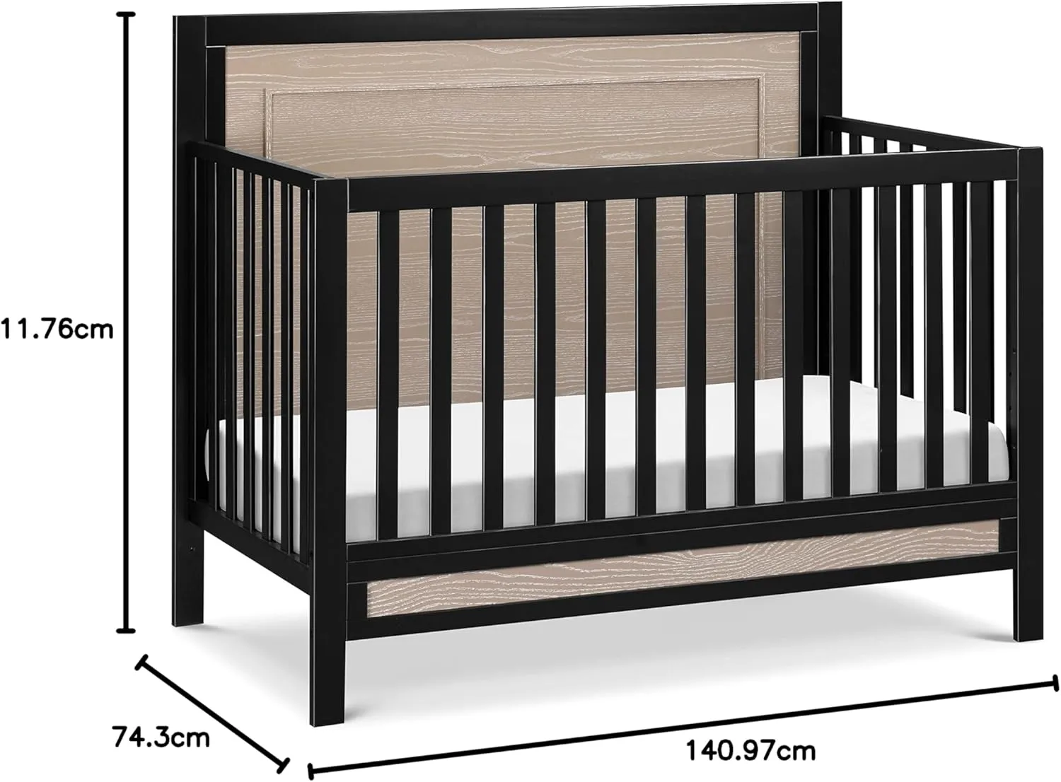Radley 4-in-1 Convertible Crib - Ebony/Coastwood - Image 4