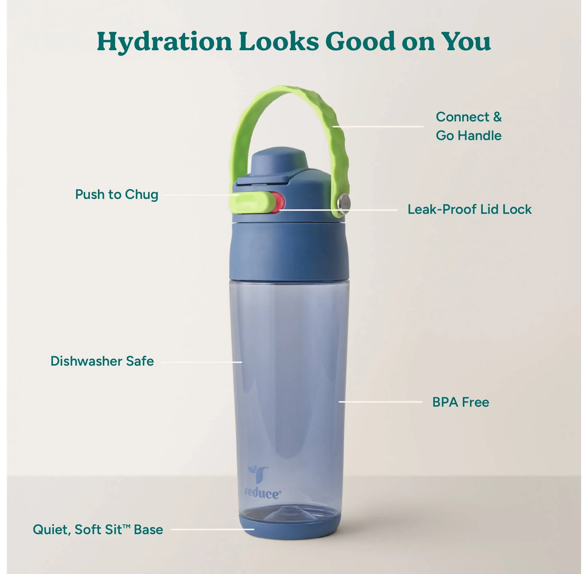 Reduce 24oz Aura Tritan Water Bottle - Iron Blue/Yellow - Image 3