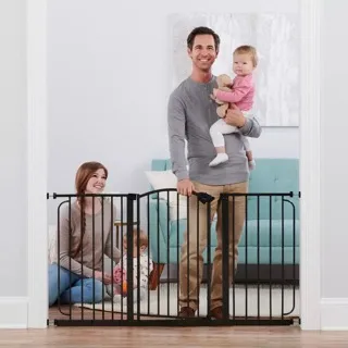 Arched Décor Walk-Thru Baby Gate - Black