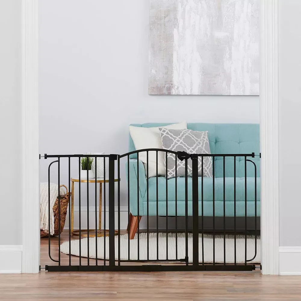 Arched Décor Walk-Thru Baby Gate - Black - Image 2