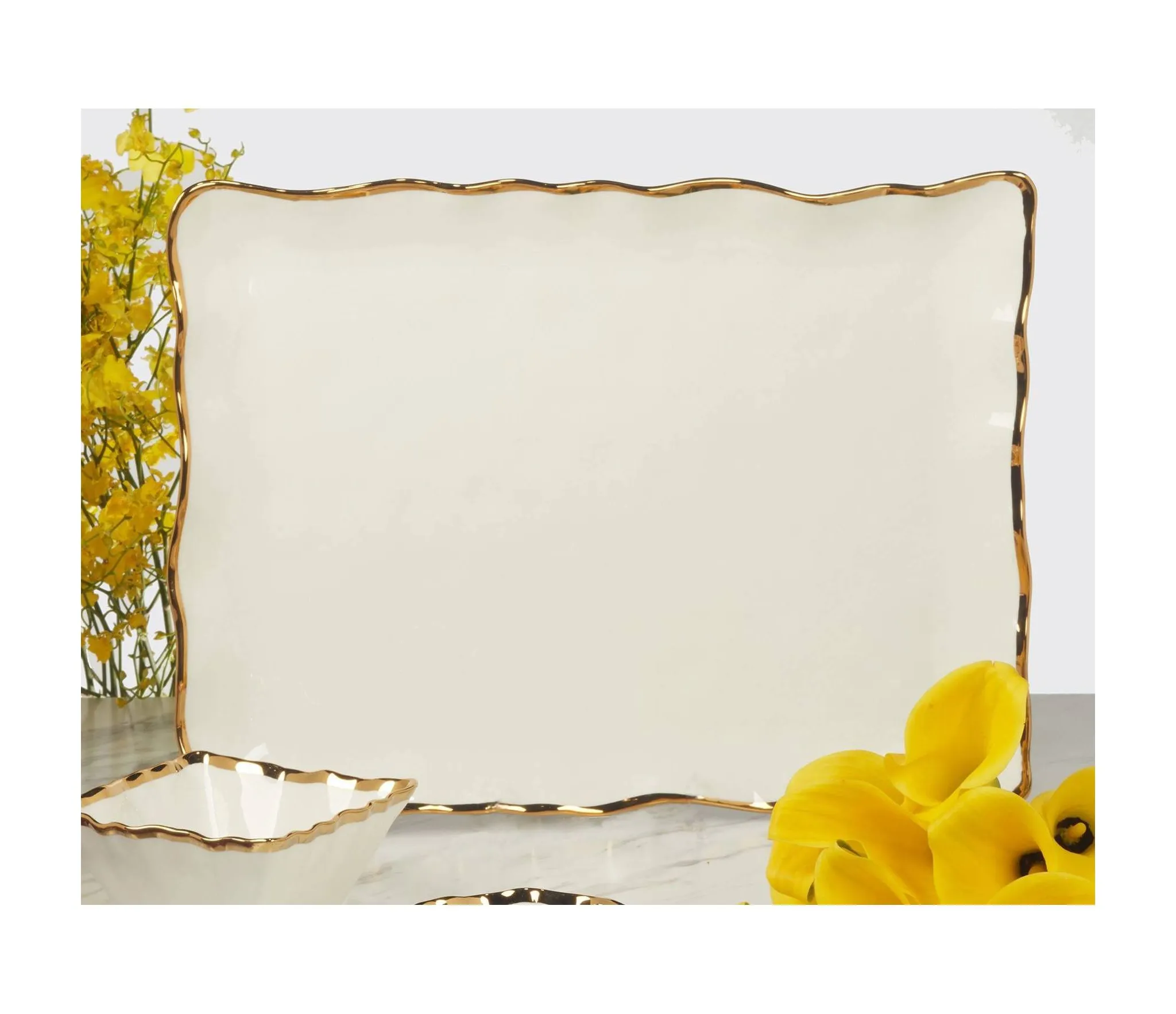 Regency Rectangular Serving Platter - Gold - Image 5