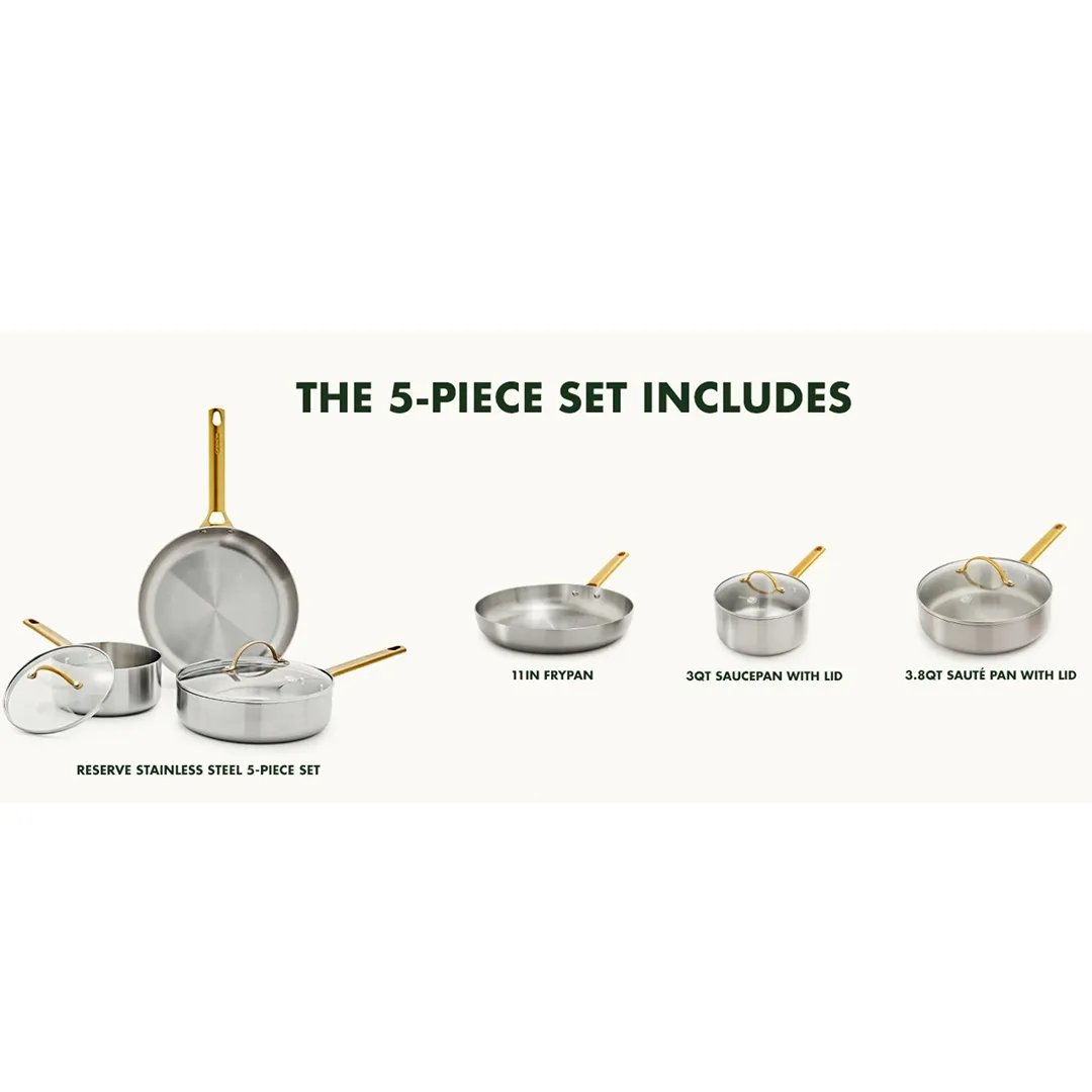 Reserve Stainless Steel 5-piece Cookware Set - Image 2