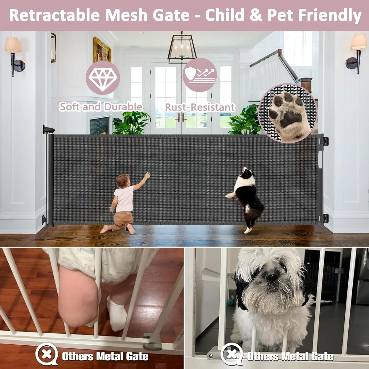 Retractable Baby Gate - 96 Inch - Image 5