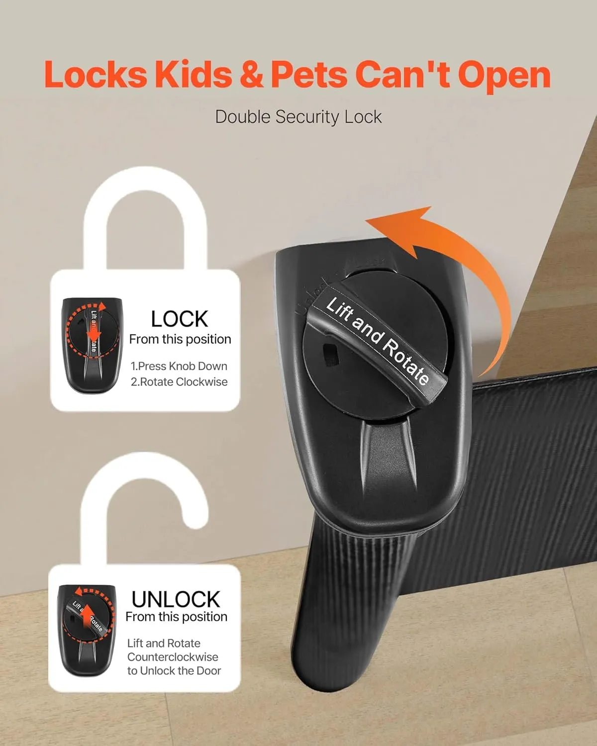 Retractable Baby Gate - Black - Image 5