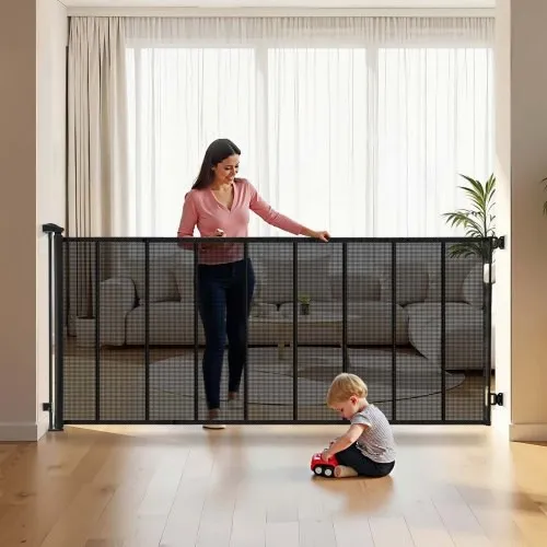Retractable Baby Gate - Black - Image 9