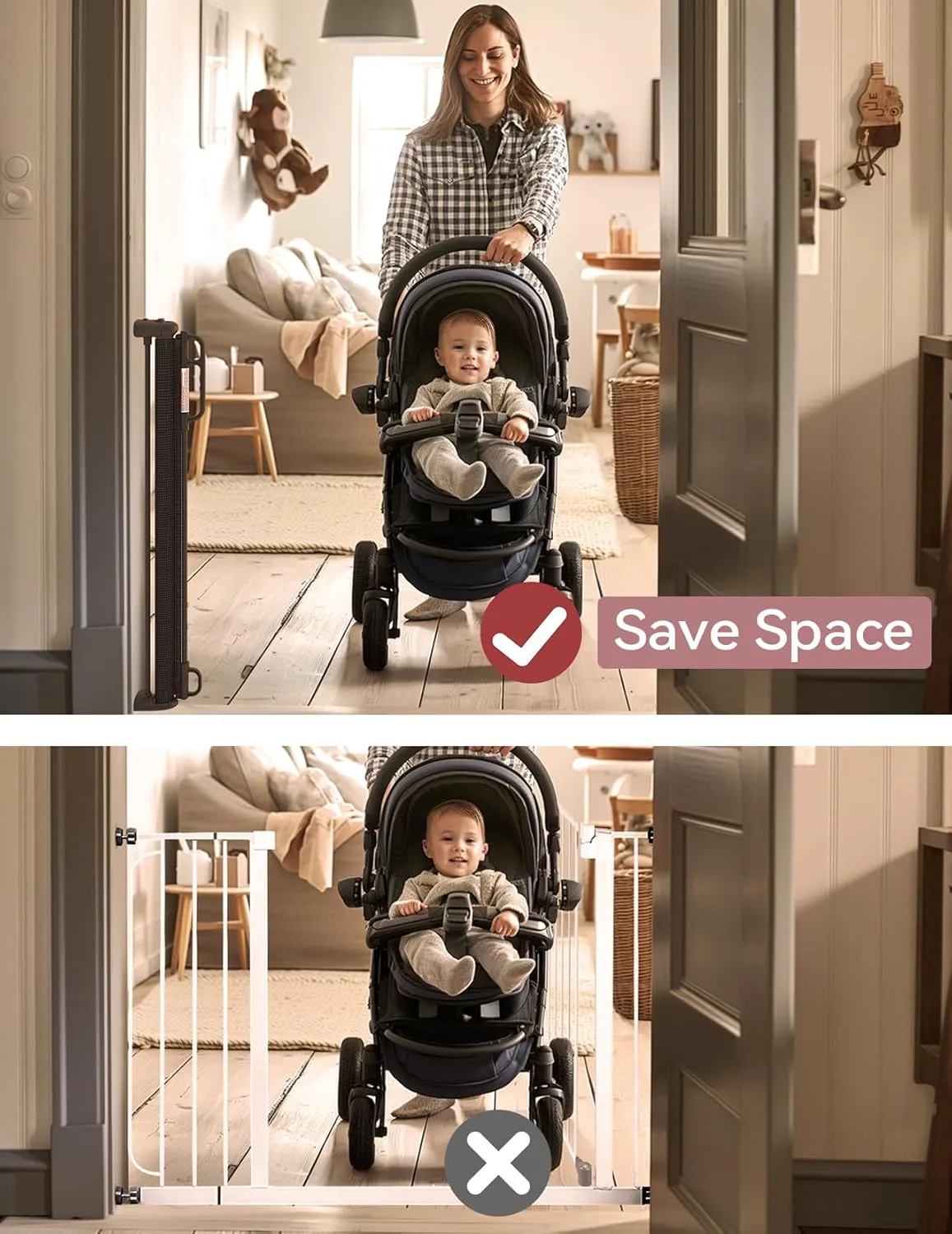 Retractable Baby Gate - Black - Image 4