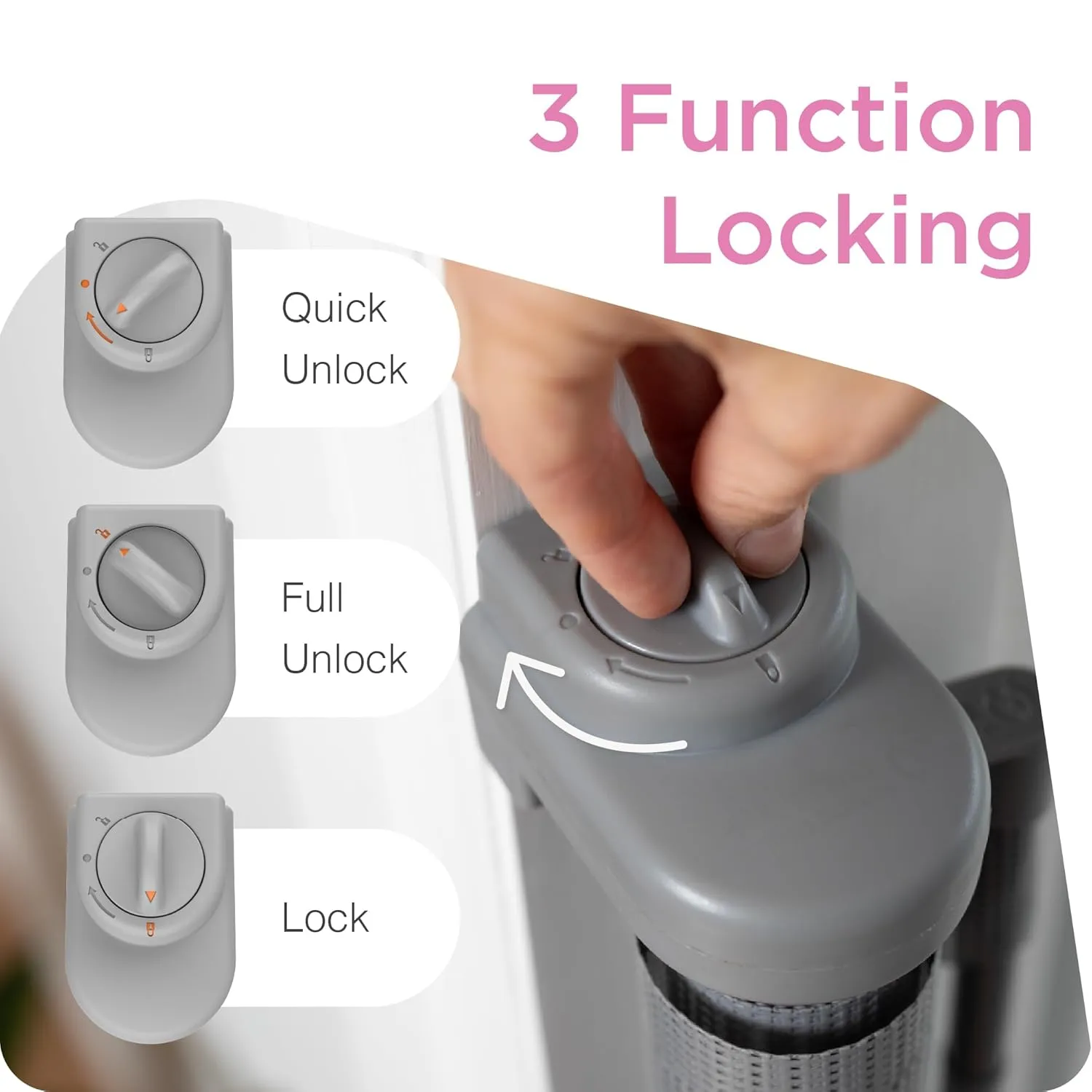 Retractable Baby Gate - Gray - Image 4