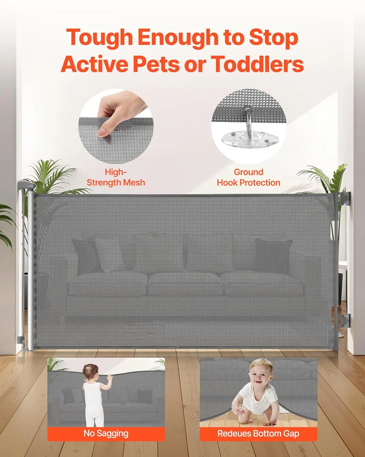Retractable Baby Gate - Gray - Image 3